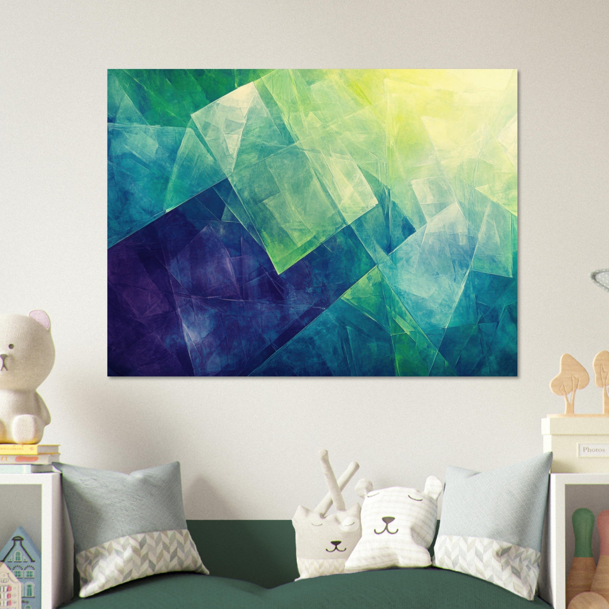 Fine Art Poster Landscape - Fractured Realities Shattered geometric patterns - Shop Ai Art WebShop - Digital Art online Store