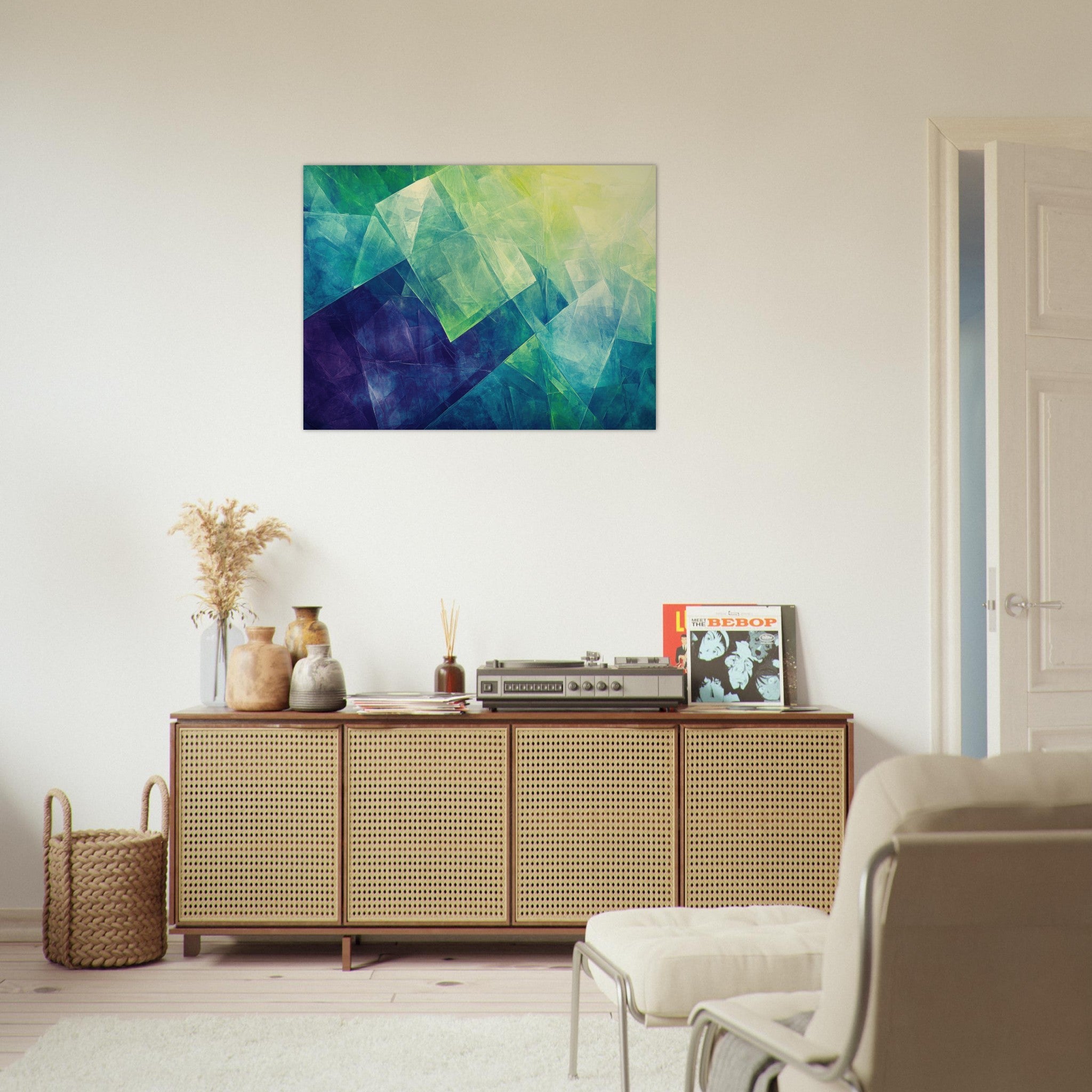 Fine Art Poster Landscape - Fractured Realities Shattered geometric patterns - Shop Ai Art WebShop - Digital Art online Store