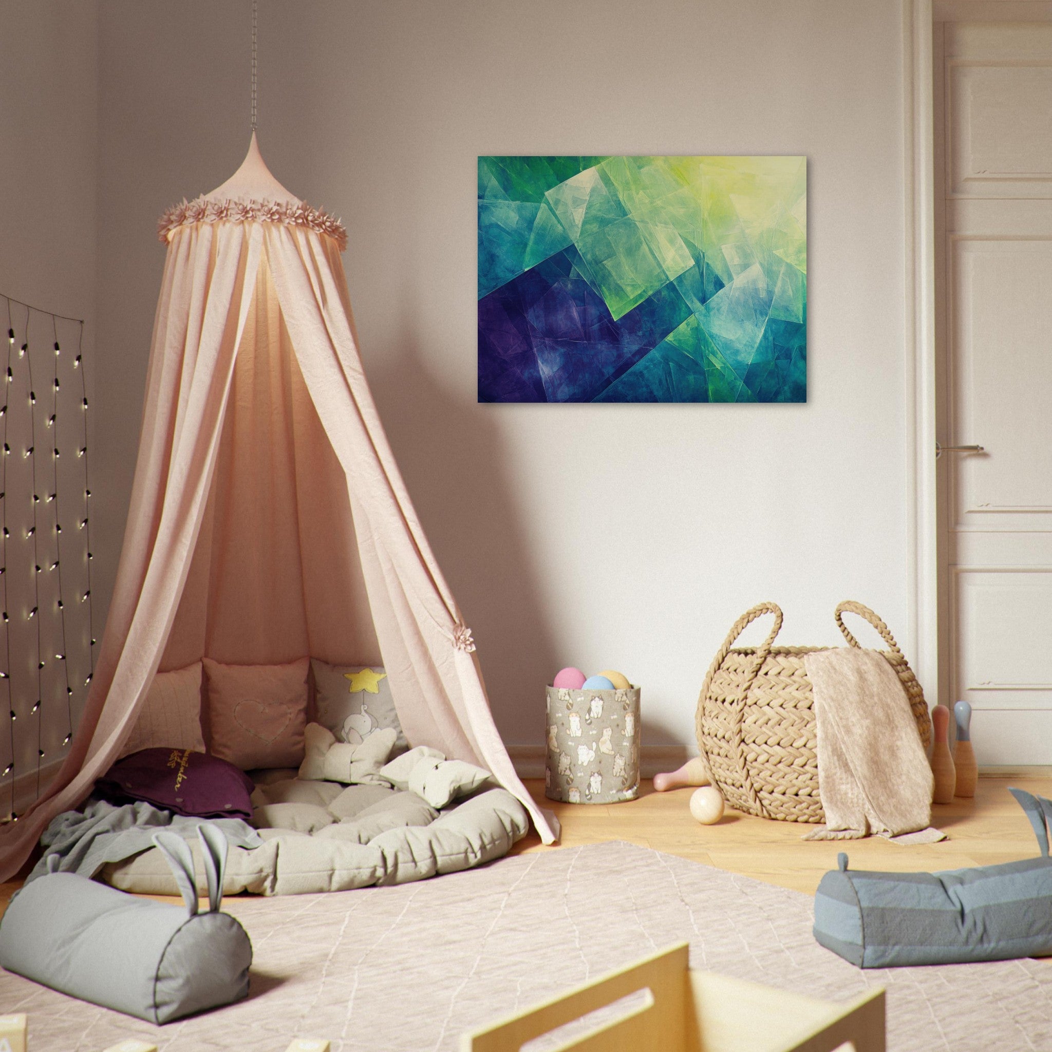 Fine Art Poster Landscape - Fractured Realities Shattered geometric patterns - Shop Ai Art WebShop - Digital Art online Store