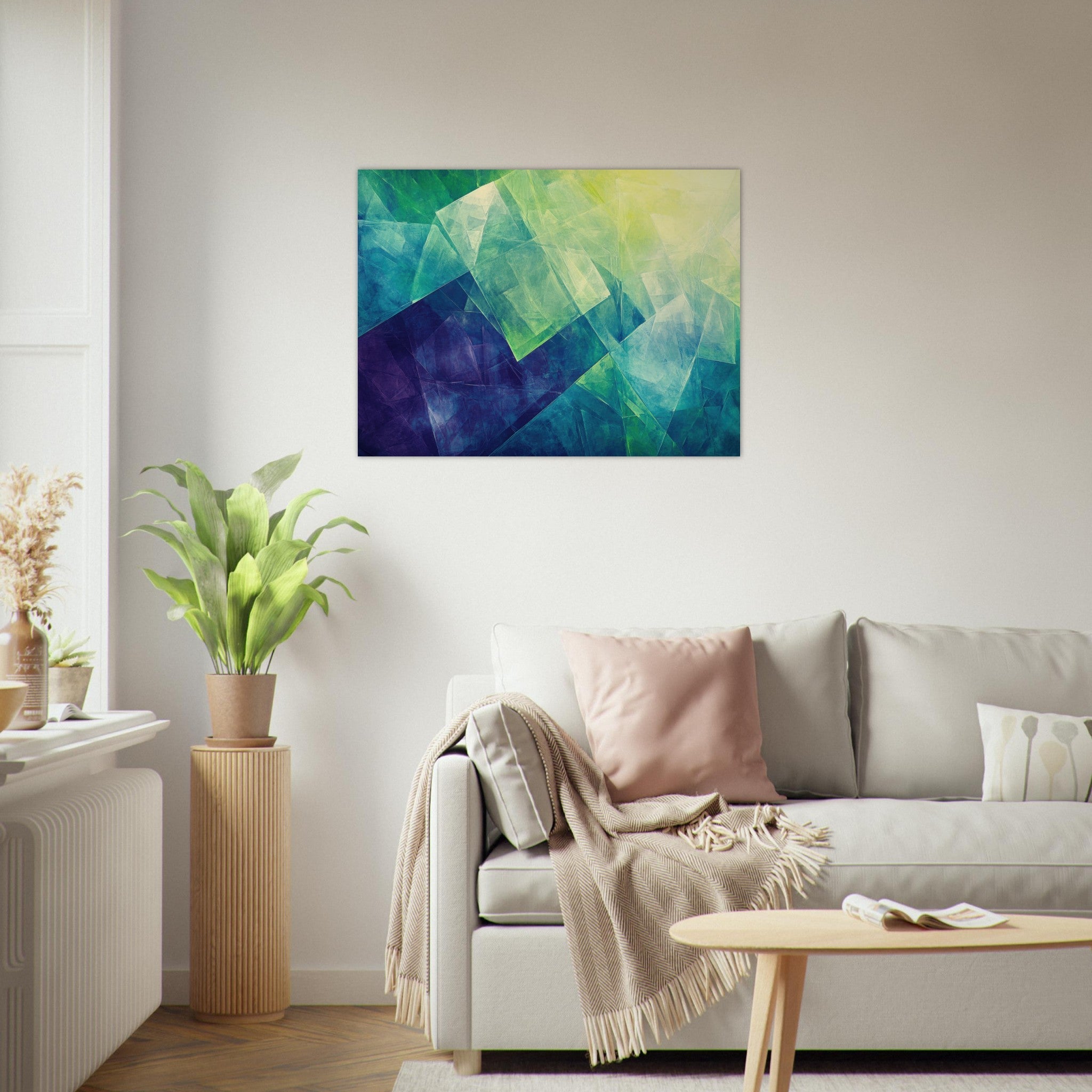 Fine Art Poster Landscape - Fractured Realities Shattered geometric patterns - Shop Ai Art WebShop - Digital Art online Store
