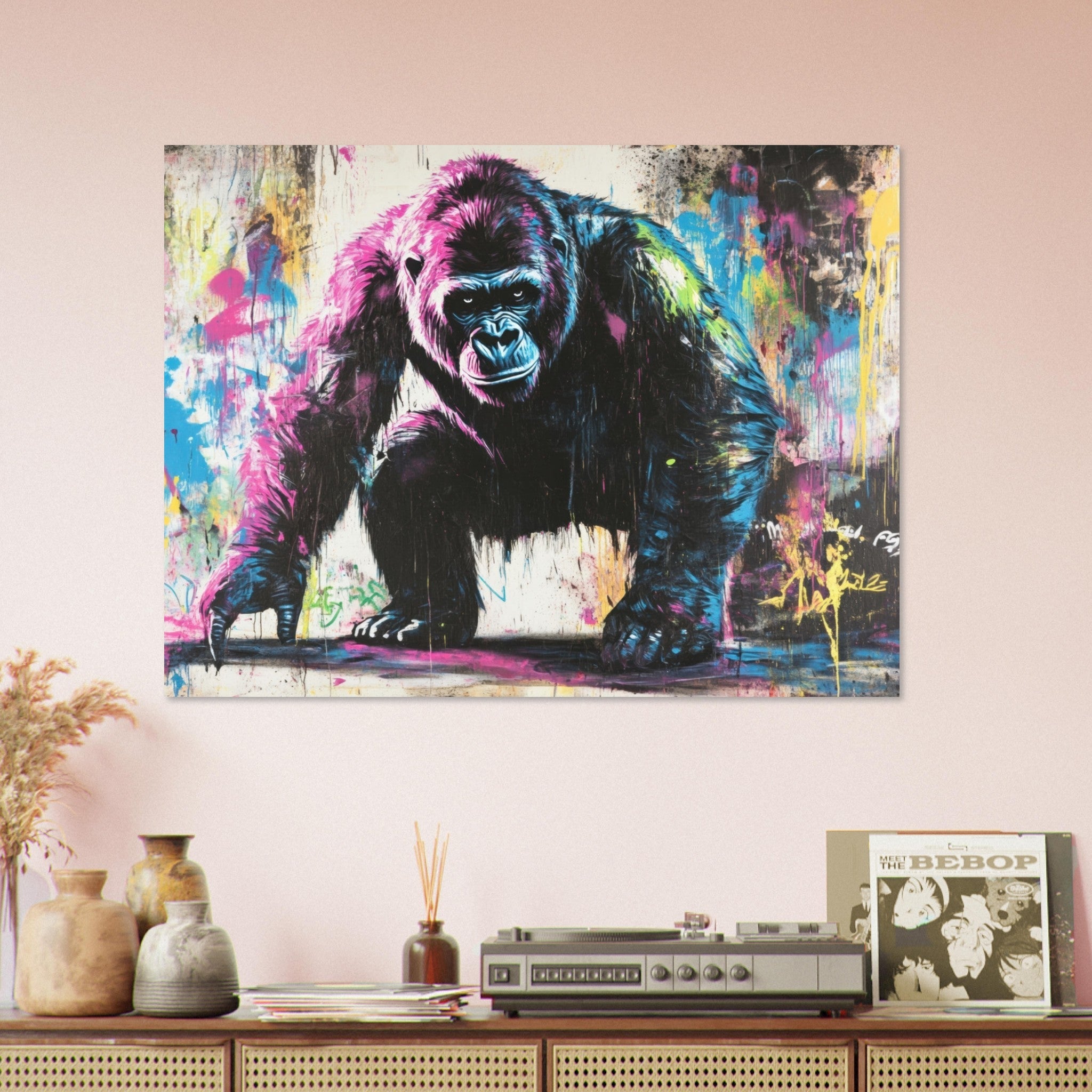 Fine Art Poster Landscape - Graffiti - Style Street Art Gorilla A powerful 3 - Shop Ai Art WebShop - Digital Art online Store