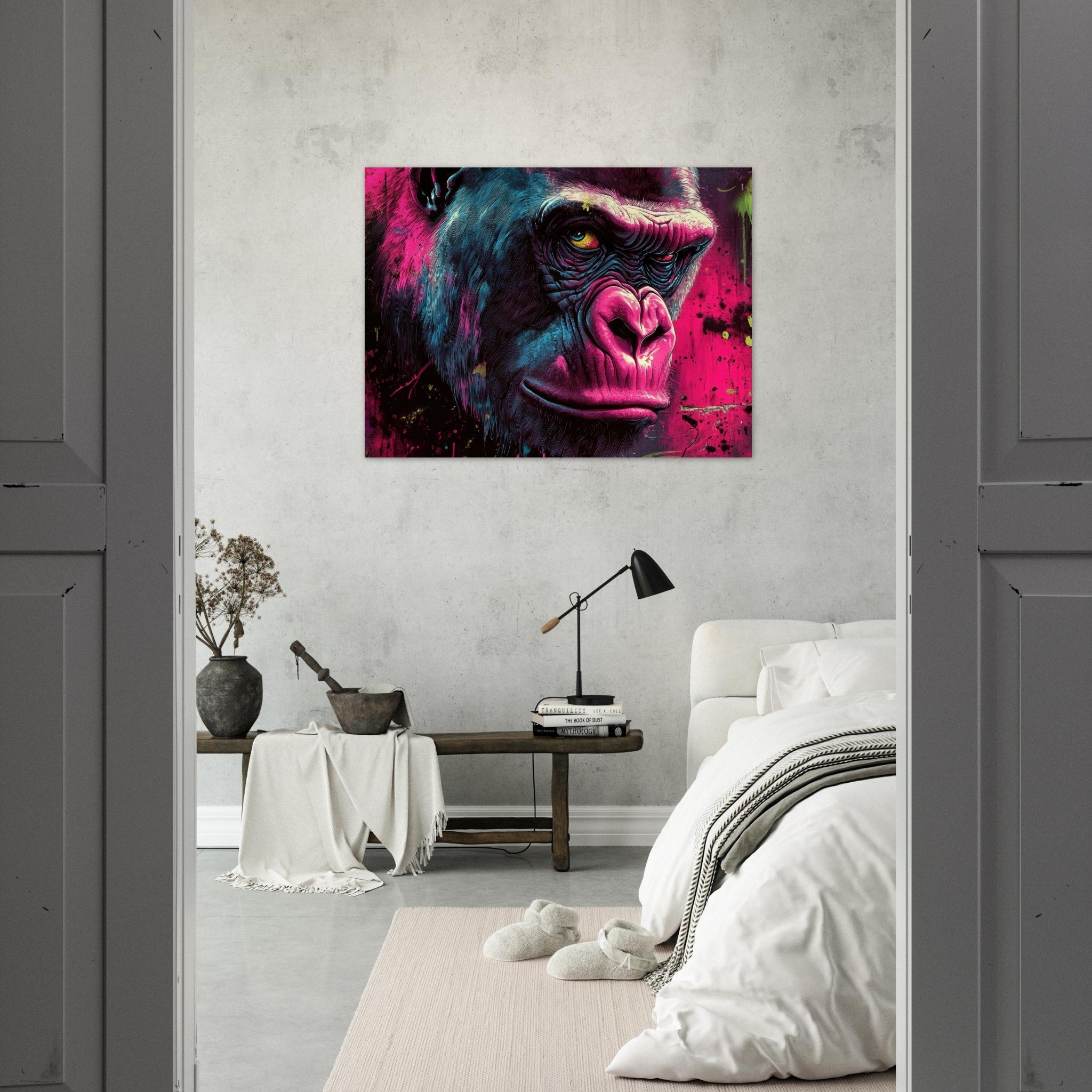 Fine Art Poster Landscape - Graffiti - Style Street Art Gorilla A powerful 6 - Shop Ai Art WebShop - Digital Art online Store