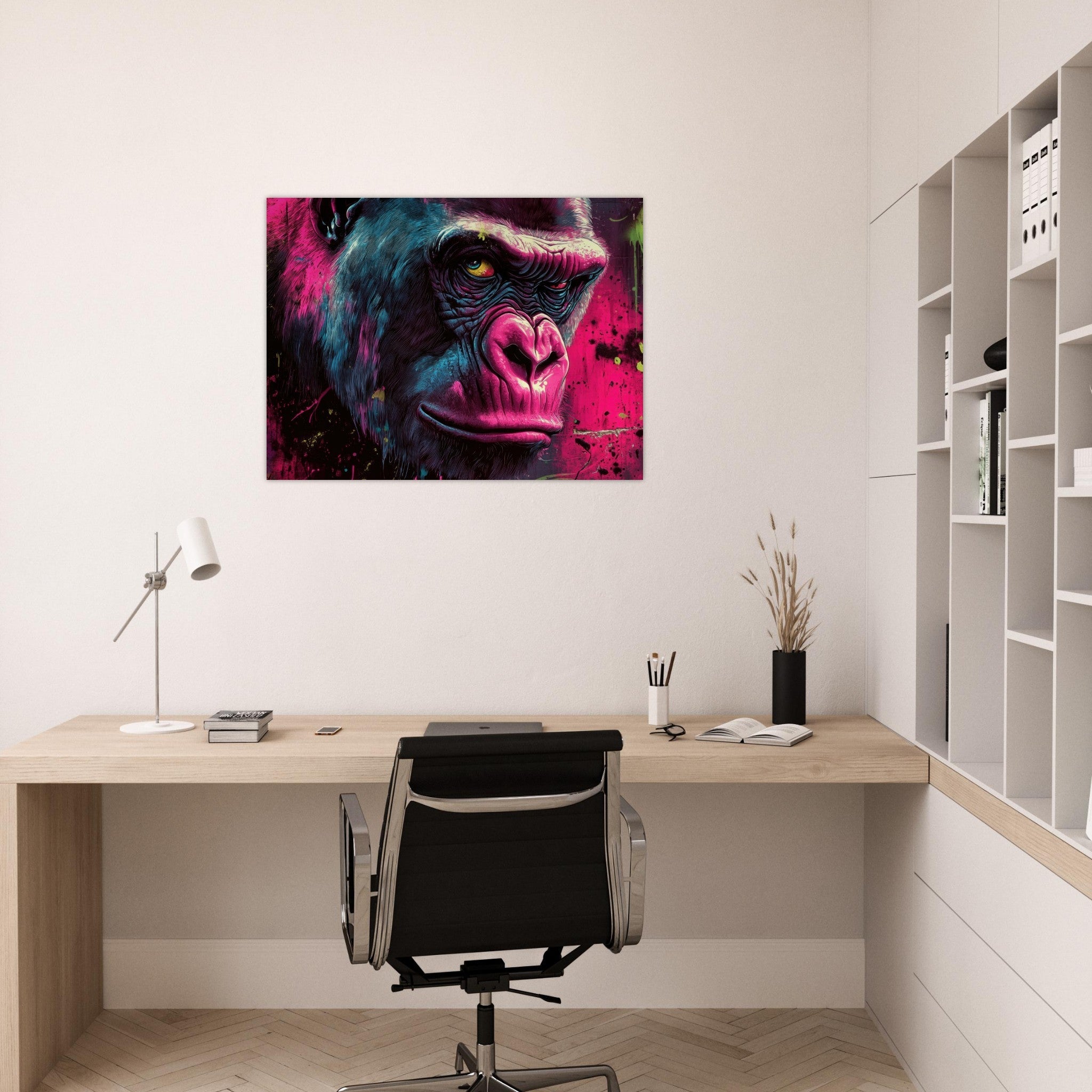 Fine Art Poster Landscape - Graffiti - Style Street Art Gorilla A powerful 6 - Shop Ai Art WebShop - Digital Art online Store