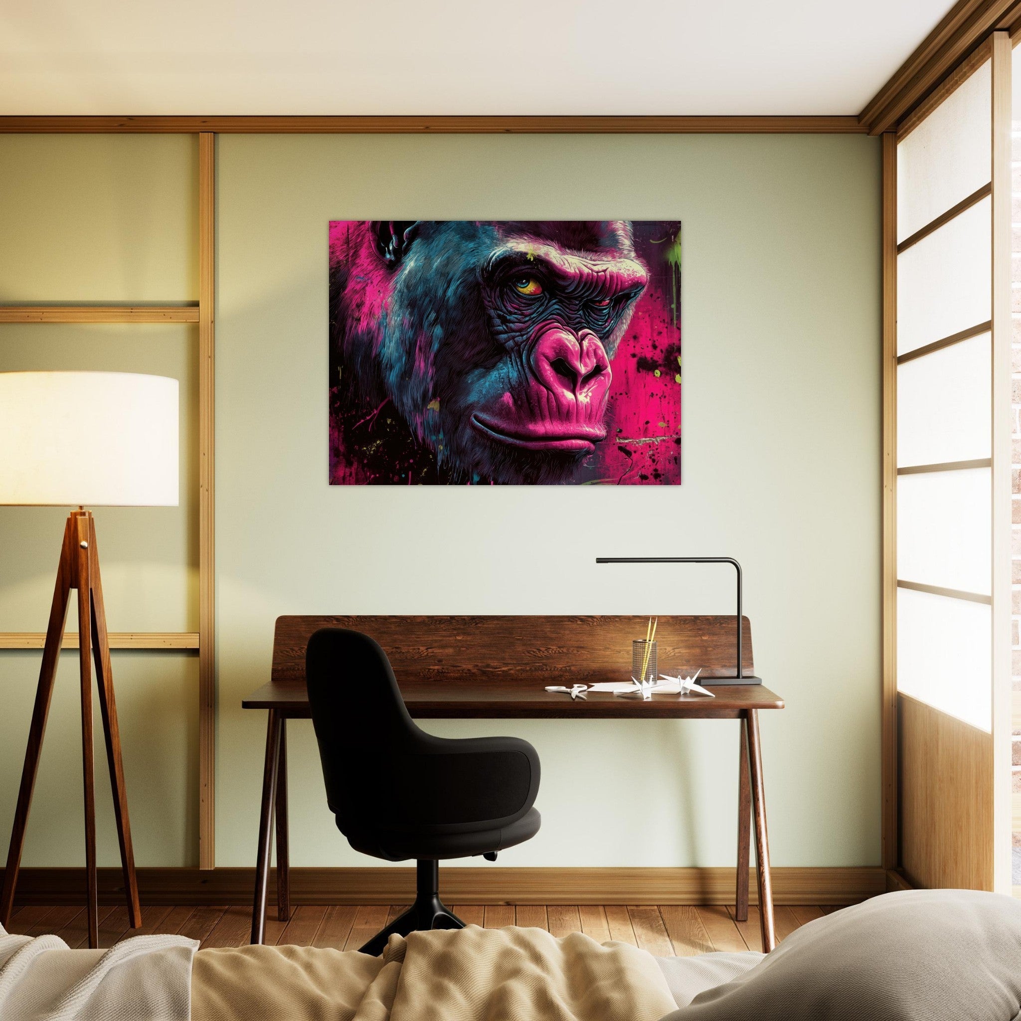 Fine Art Poster Landscape - Graffiti - Style Street Art Gorilla A powerful 6 - Shop Ai Art WebShop - Digital Art online Store