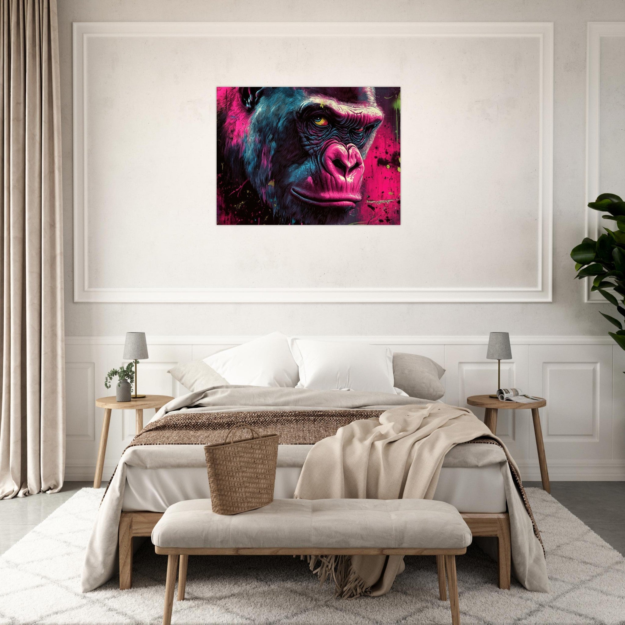 Fine Art Poster Landscape - Graffiti - Style Street Art Gorilla A powerful 6 - Shop Ai Art WebShop - Digital Art online Store
