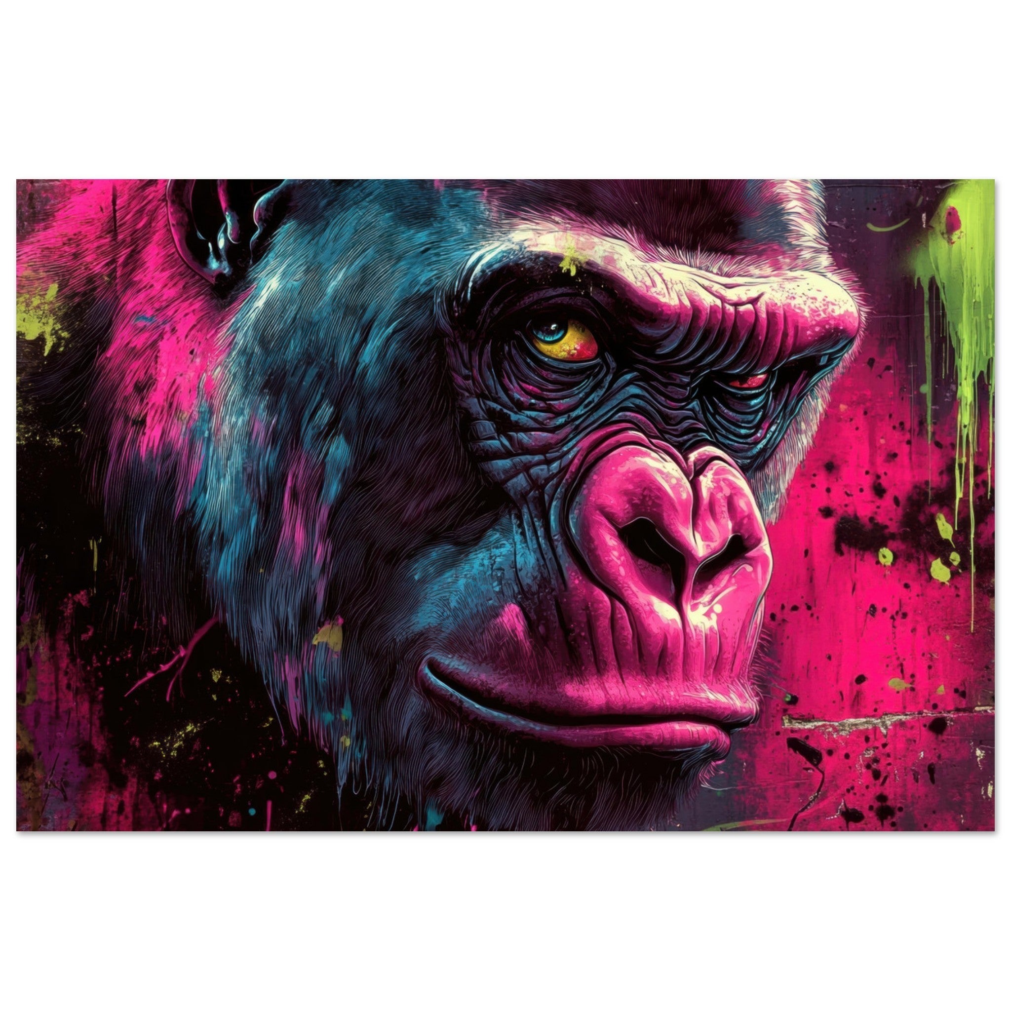 Fine Art Poster Landscape - Graffiti - Style Street Art Gorilla A powerful 6 - Shop Ai Art WebShop - Digital Art online Store