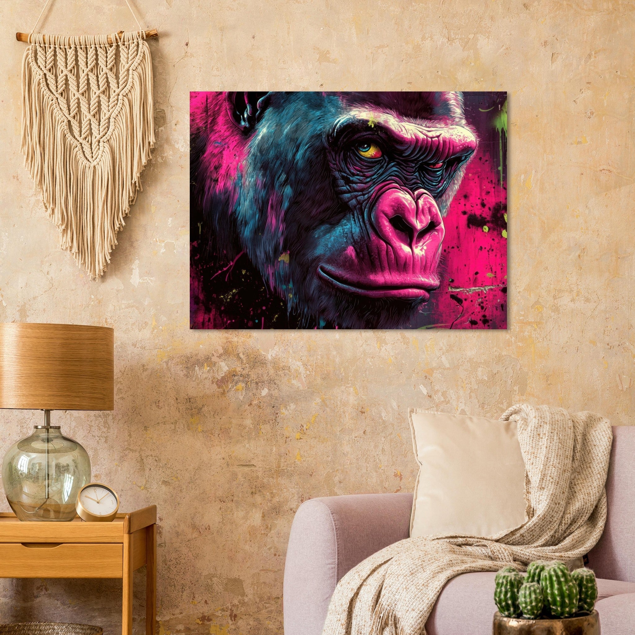 Fine Art Poster Landscape - Graffiti - Style Street Art Gorilla A powerful 6 - Shop Ai Art WebShop - Digital Art online Store