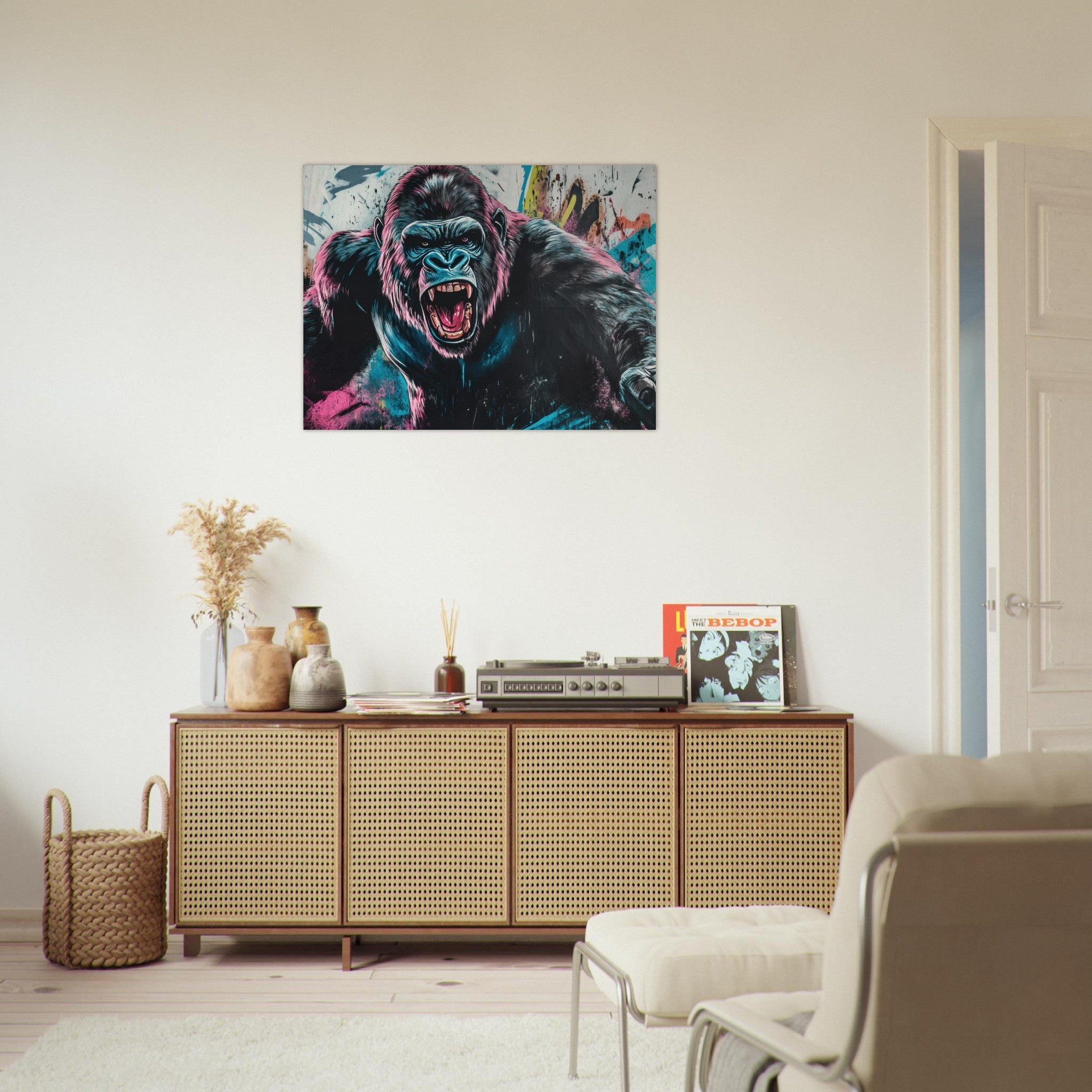 Fine Art Poster Landscape - Graffiti - Style Street Art Gorilla A powerful 7 - Shop Ai Art WebShop - Digital Art online Store