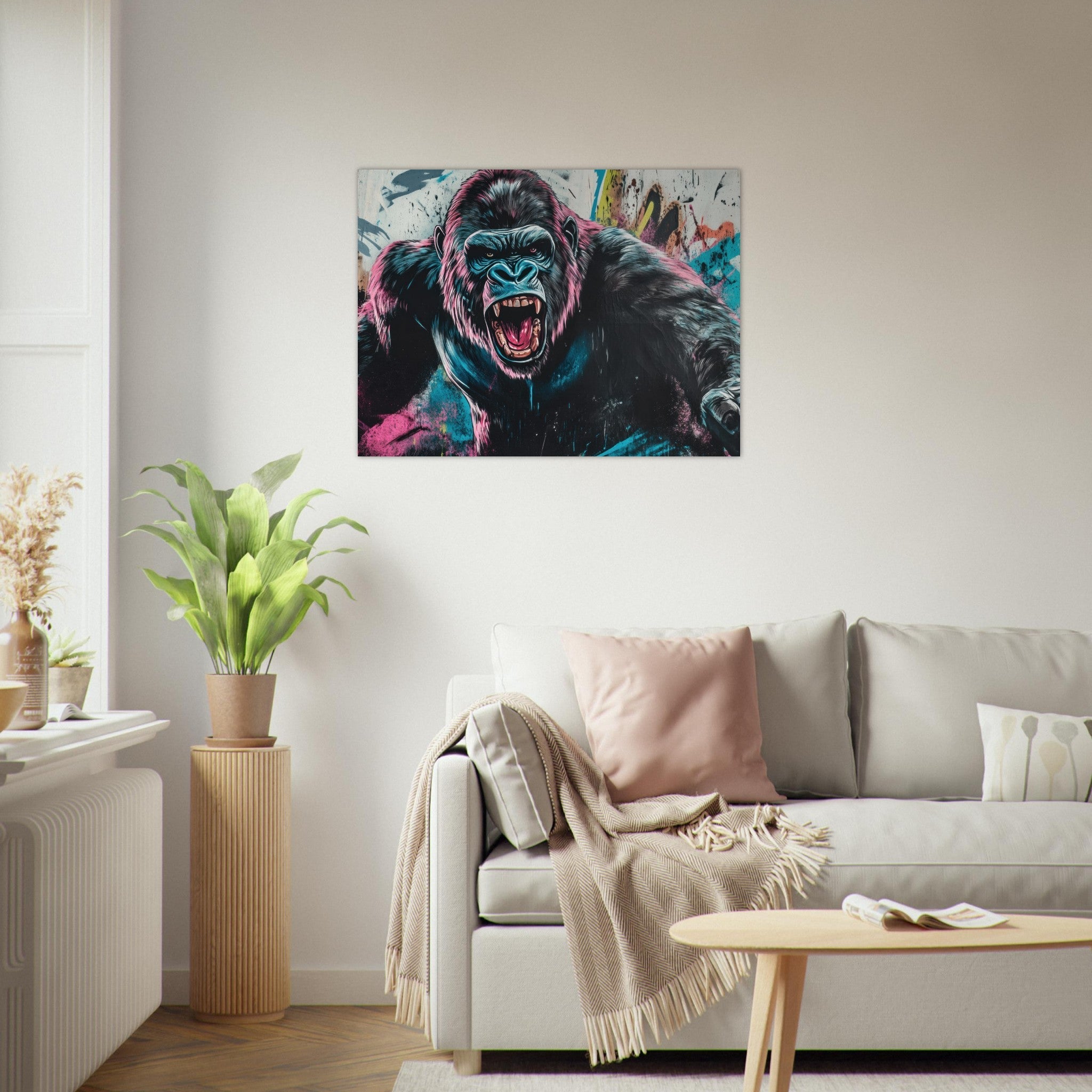 Fine Art Poster Landscape - Graffiti - Style Street Art Gorilla A powerful 7 - Shop Ai Art WebShop - Digital Art online Store