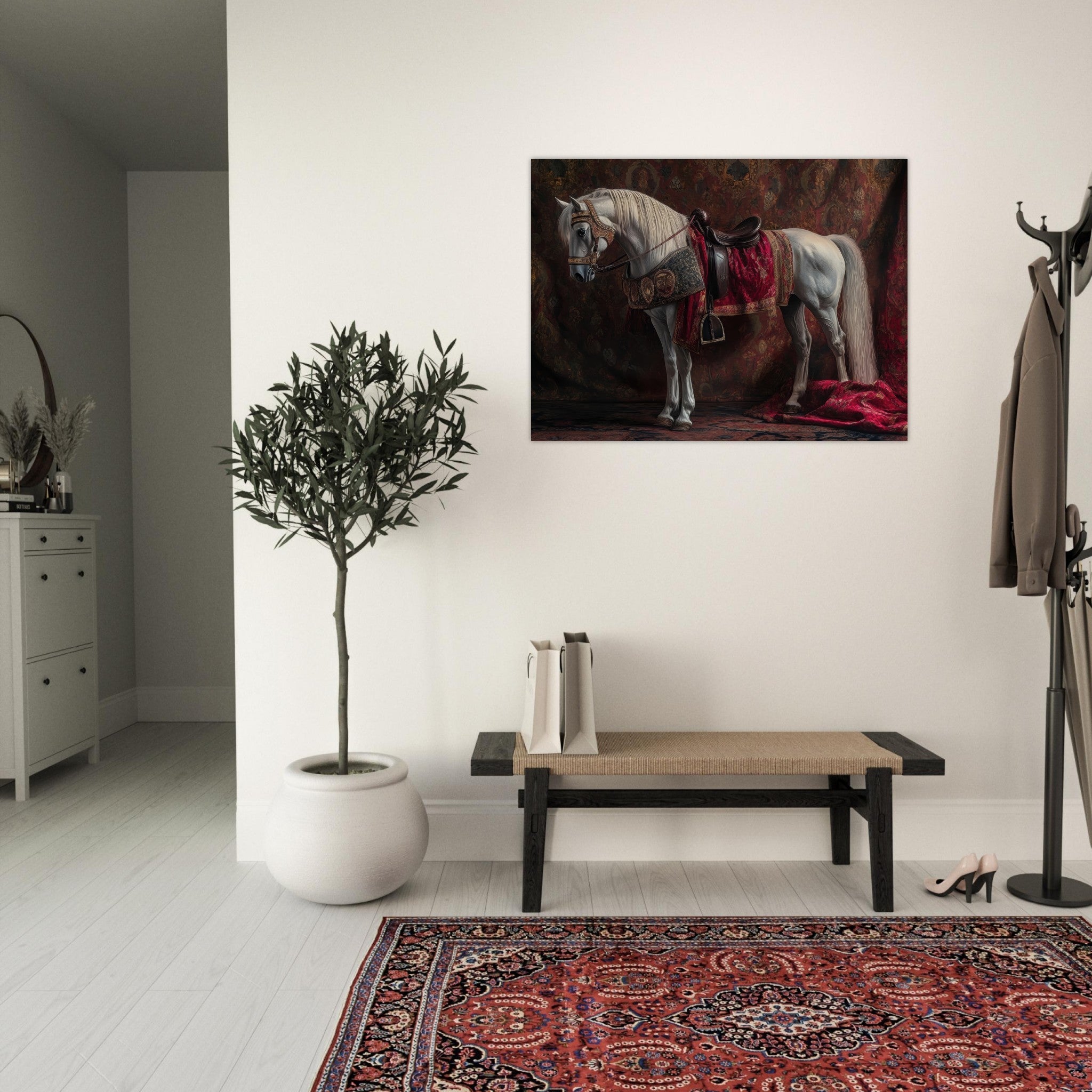 Fine Art Poster Landscape - Renaissance Portrait of a Noble Horse A dignified 4 - Shop Ai Art WebShop - Digital Art online Store