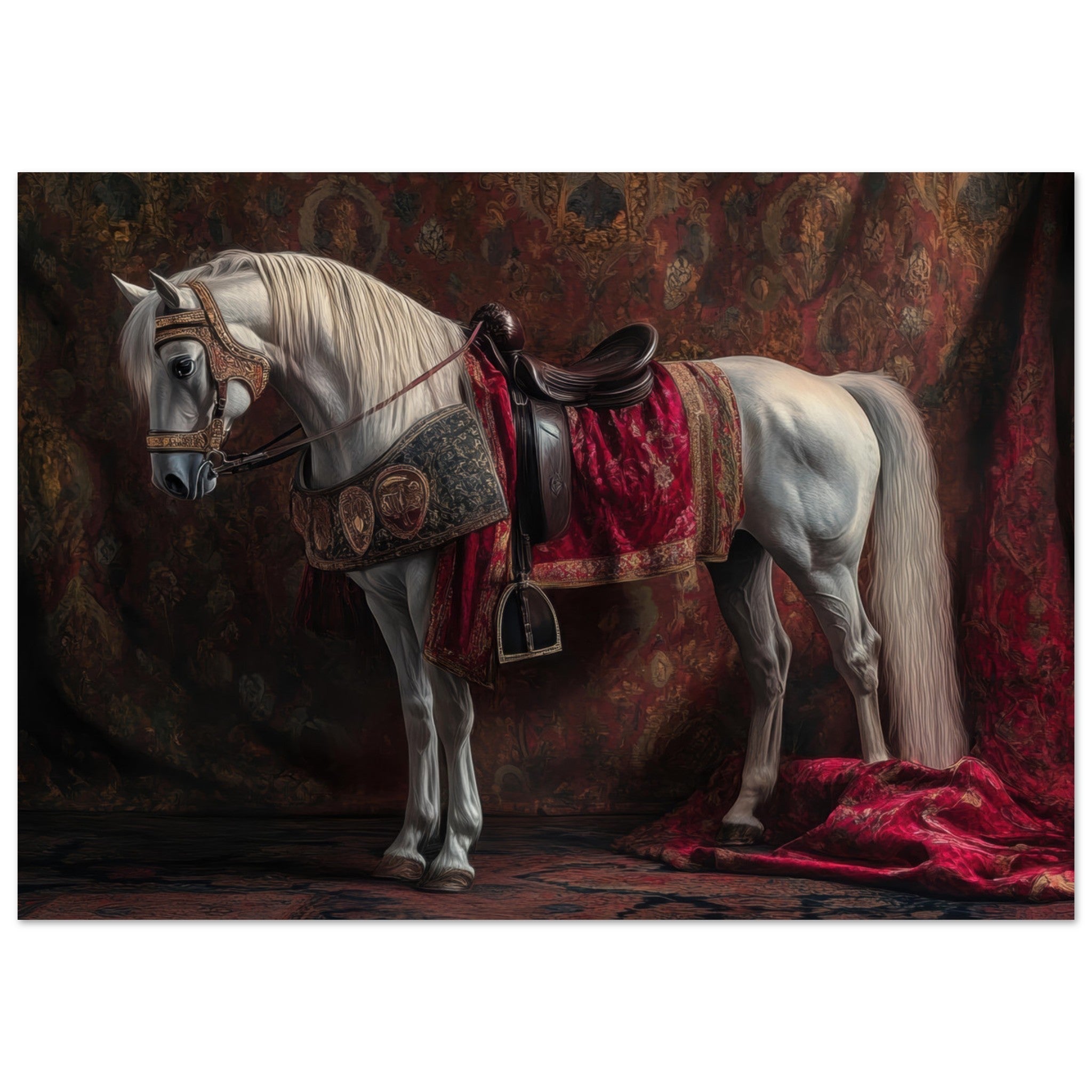 Fine Art Poster Landscape - Renaissance Portrait of a Noble Horse A dignified 4 - Shop Ai Art WebShop - Digital Art online Store