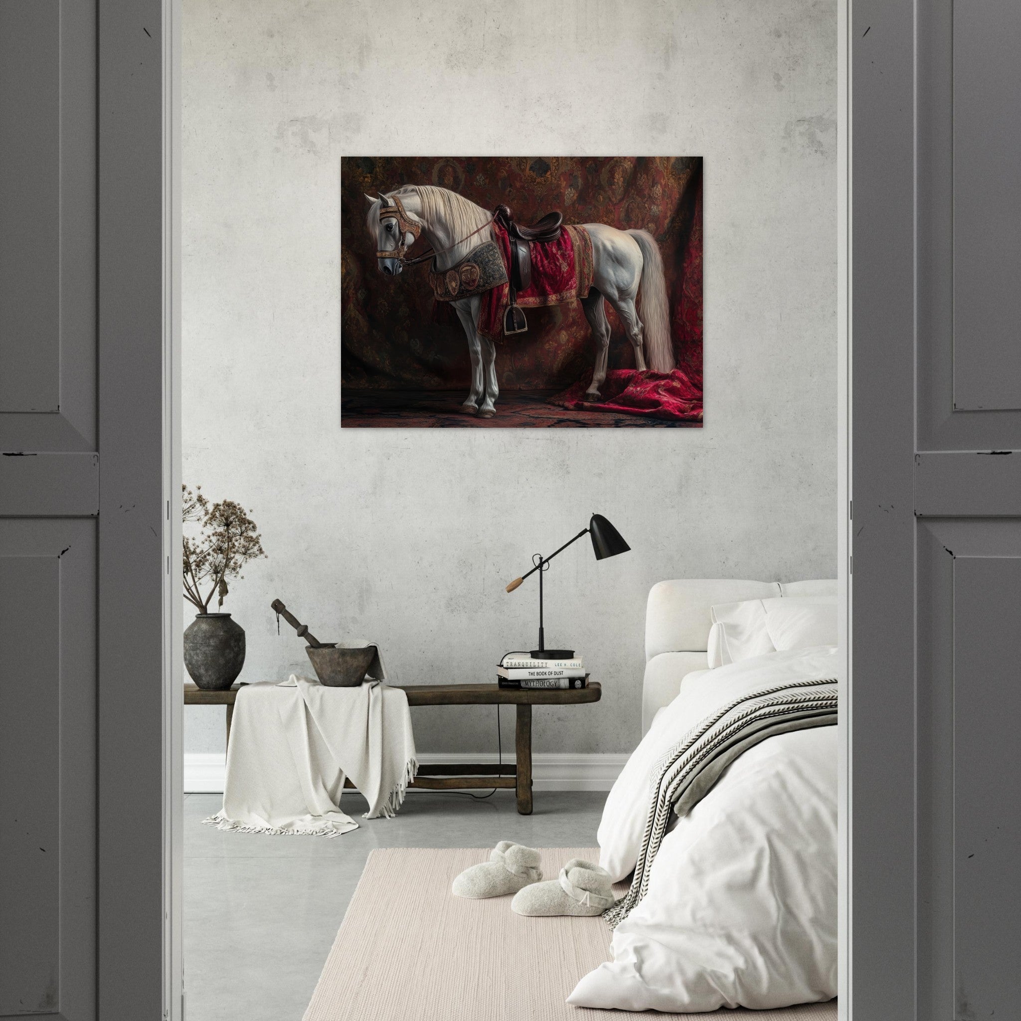 Fine Art Poster Landscape - Renaissance Portrait of a Noble Horse A dignified 4 - Shop Ai Art WebShop - Digital Art online Store