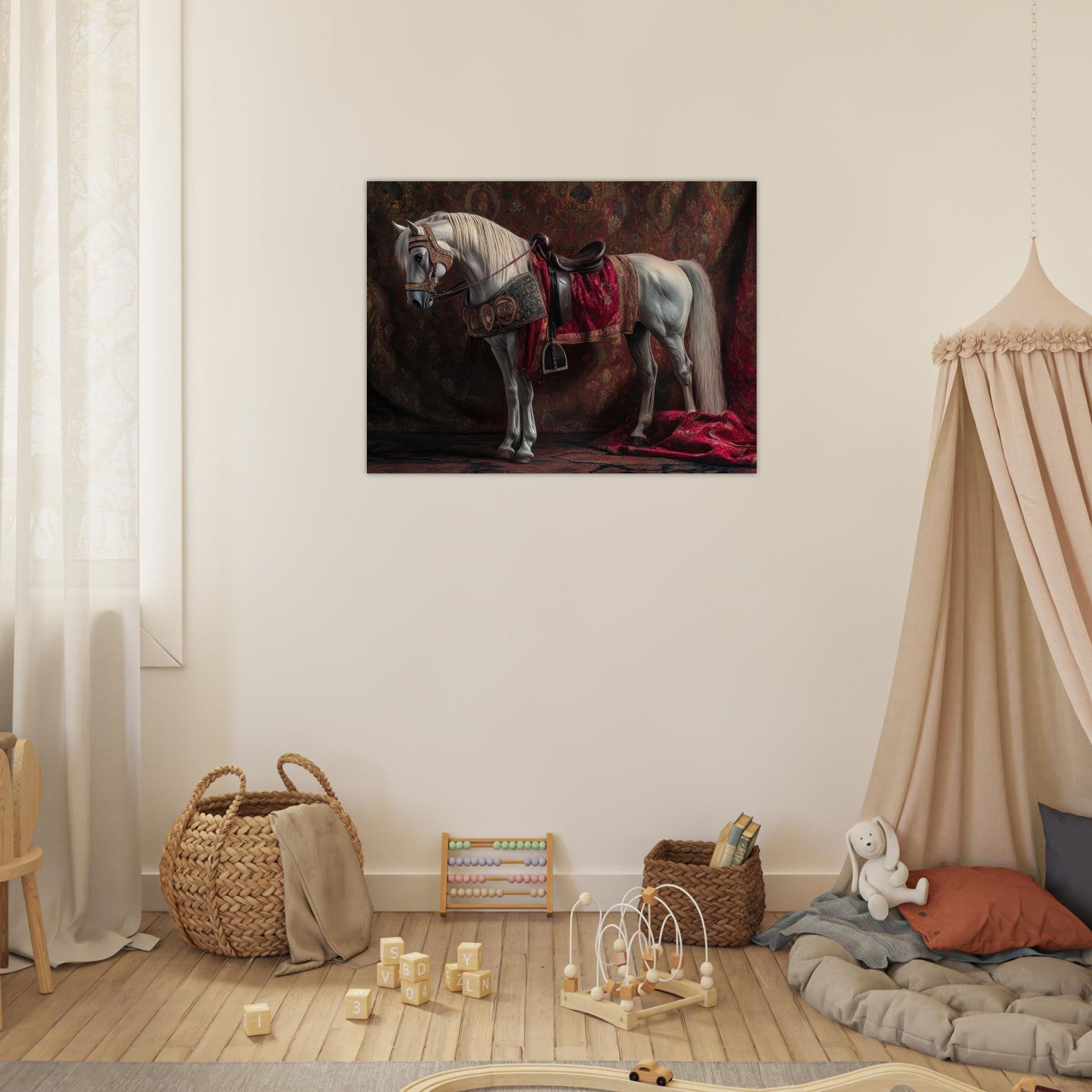 Fine Art Poster Landscape - Renaissance Portrait of a Noble Horse A dignified 4 - Shop Ai Art WebShop - Digital Art online Store