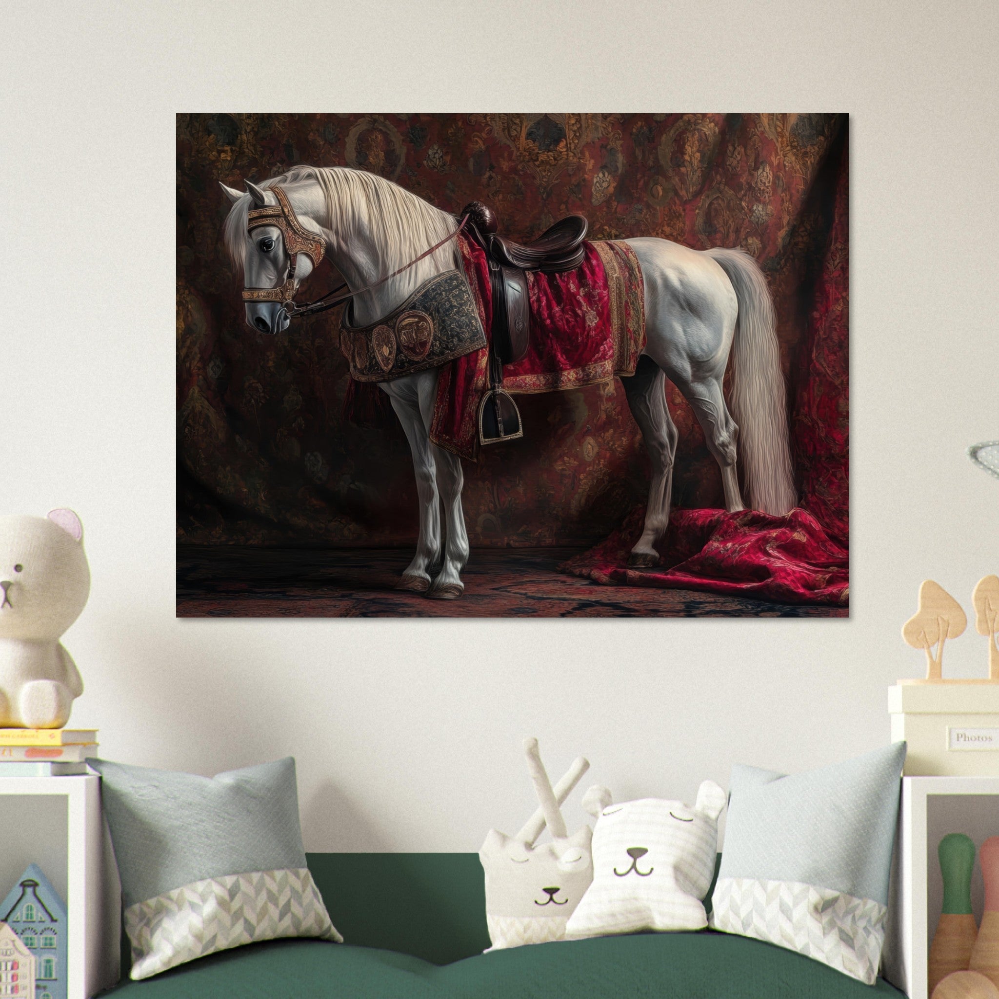 Fine Art Poster Landscape - Renaissance Portrait of a Noble Horse A dignified 4 - Shop Ai Art WebShop - Digital Art online Store