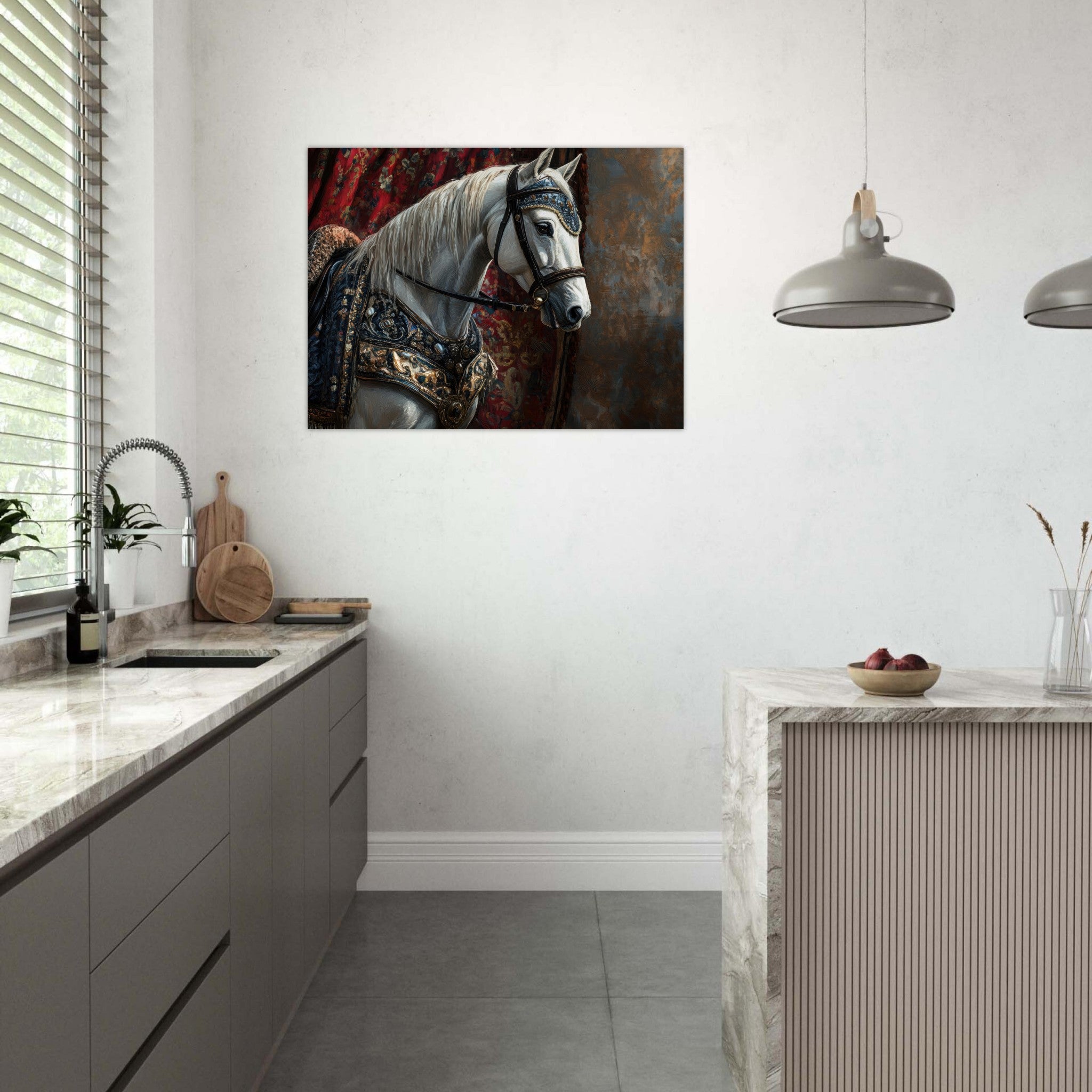Fine Art Poster Landscape - Renaissance Portrait of a Noble Horse A dignified 6 - Shop Ai Art WebShop - Digital Art online Store