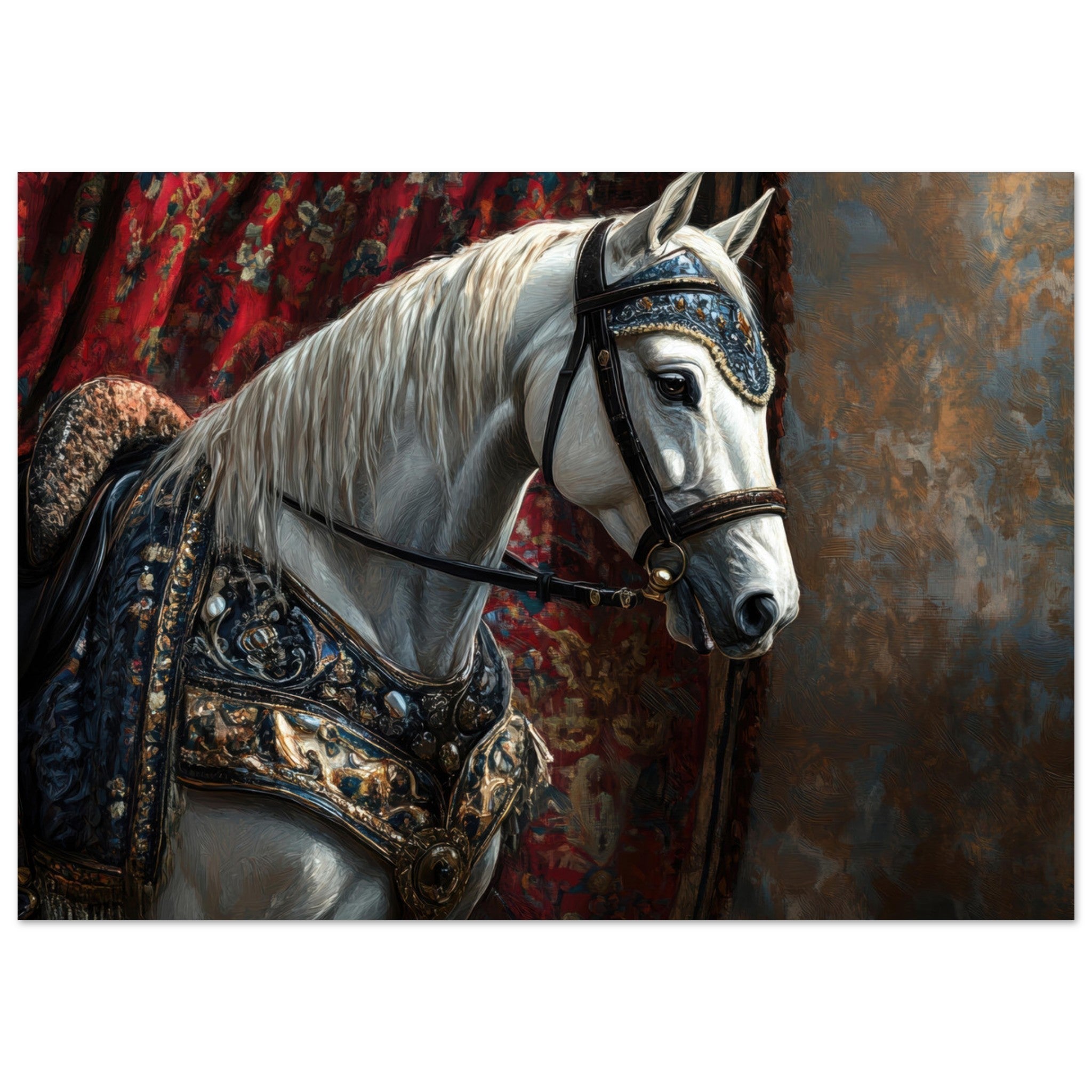 Fine Art Poster Landscape - Renaissance Portrait of a Noble Horse A dignified 6 - Shop Ai Art WebShop - Digital Art online Store