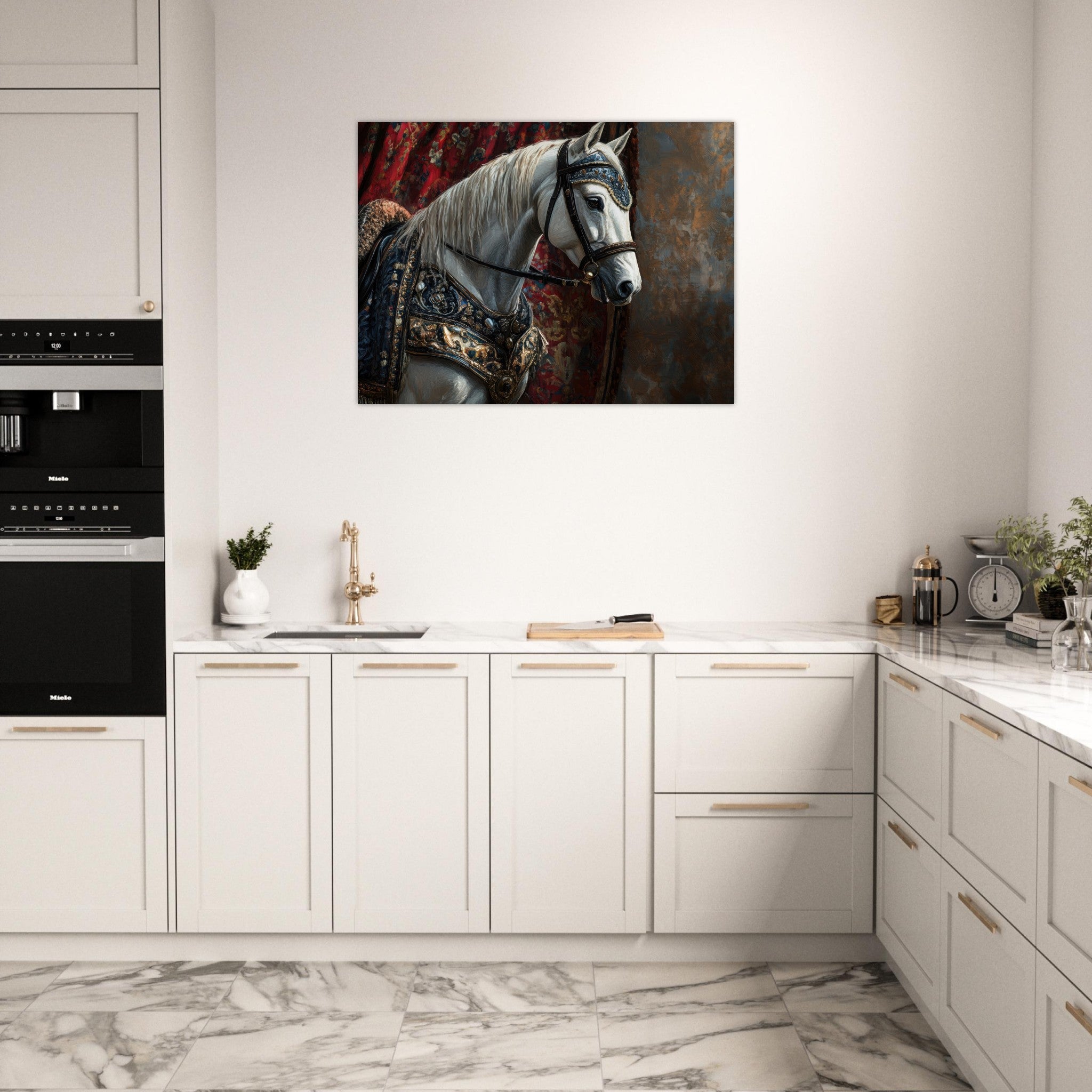 Fine Art Poster Landscape - Renaissance Portrait of a Noble Horse A dignified 6 - Shop Ai Art WebShop - Digital Art online Store