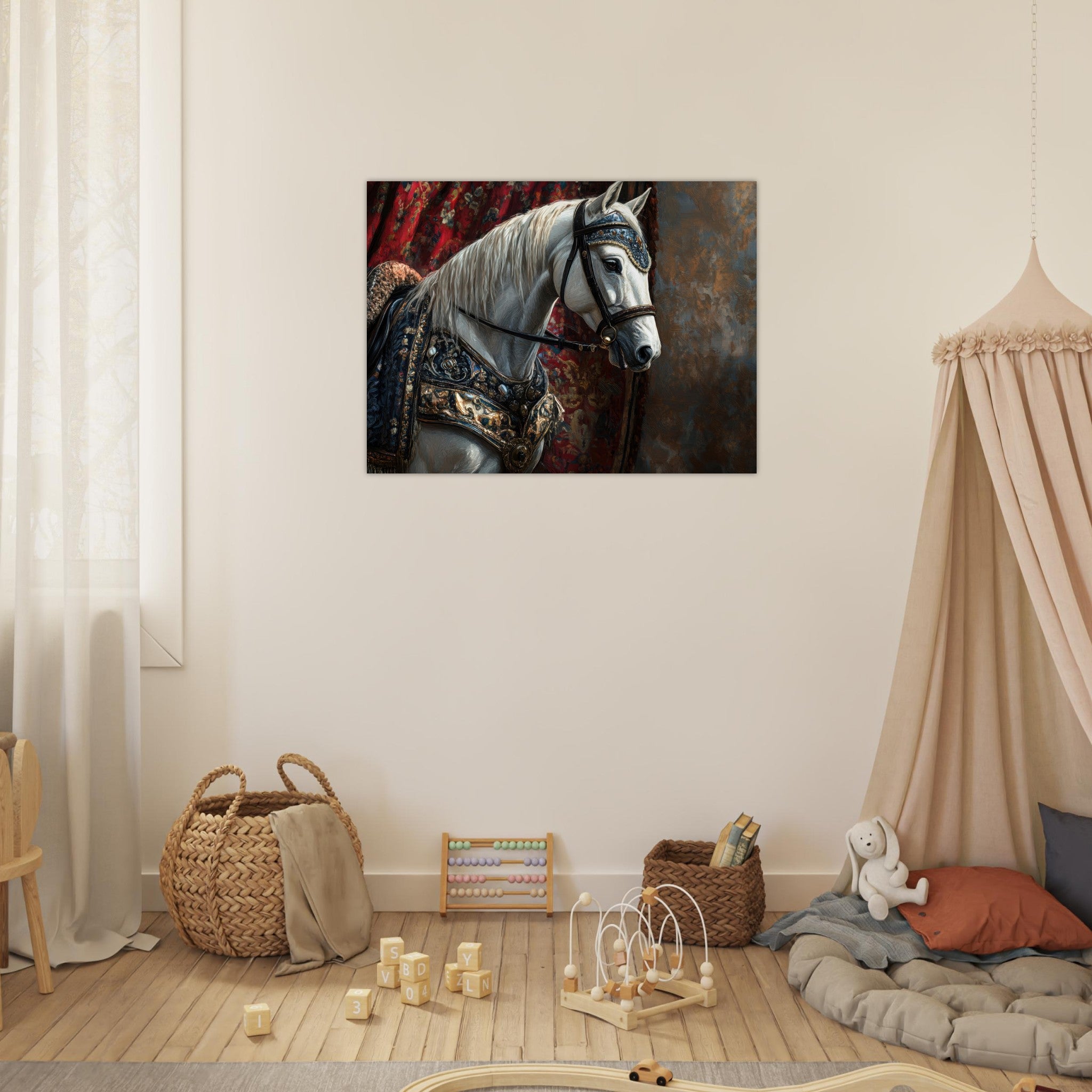 Fine Art Poster Landscape - Renaissance Portrait of a Noble Horse A dignified 6 - Shop Ai Art WebShop - Digital Art online Store