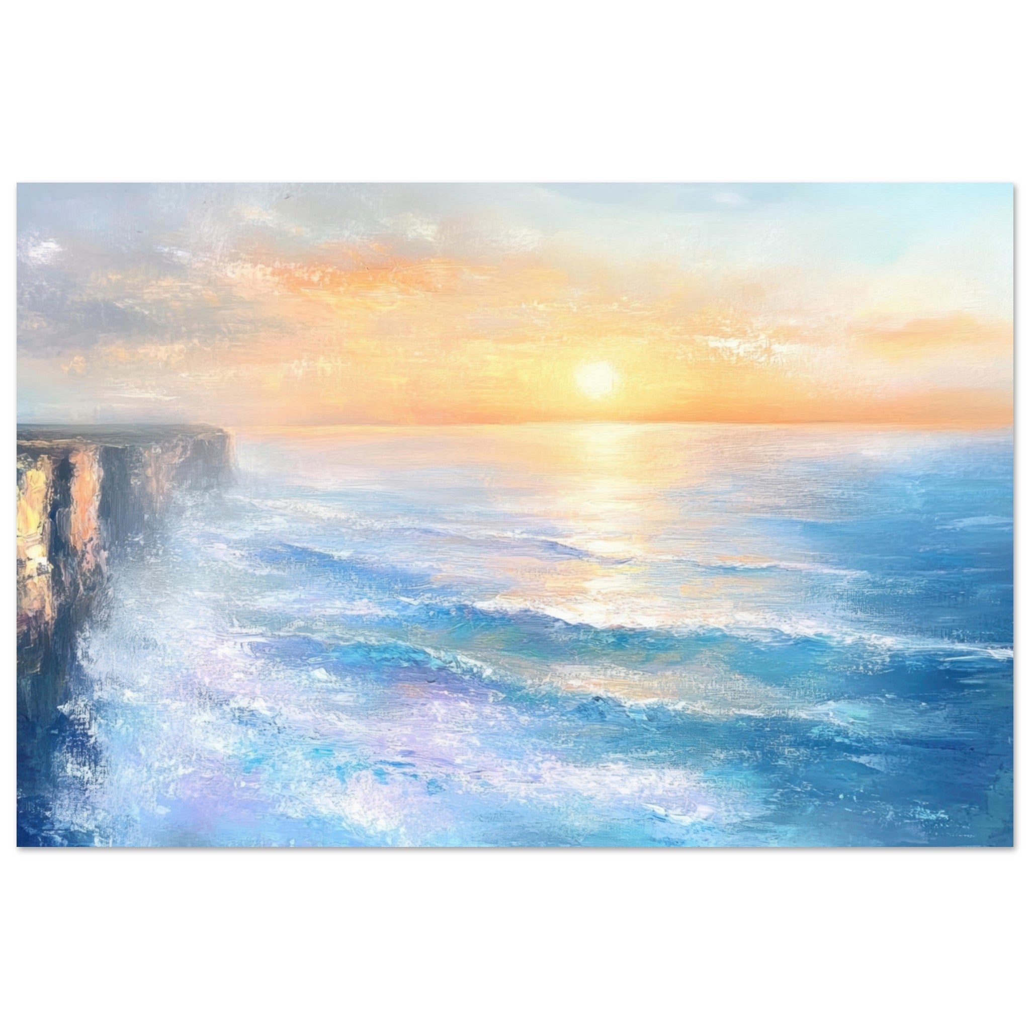 Fine Art Poster Landscape - Seaside Cliff at Sunrise A breathtaking Empress - Shop Ai Art WebShop - Digital Art online Store