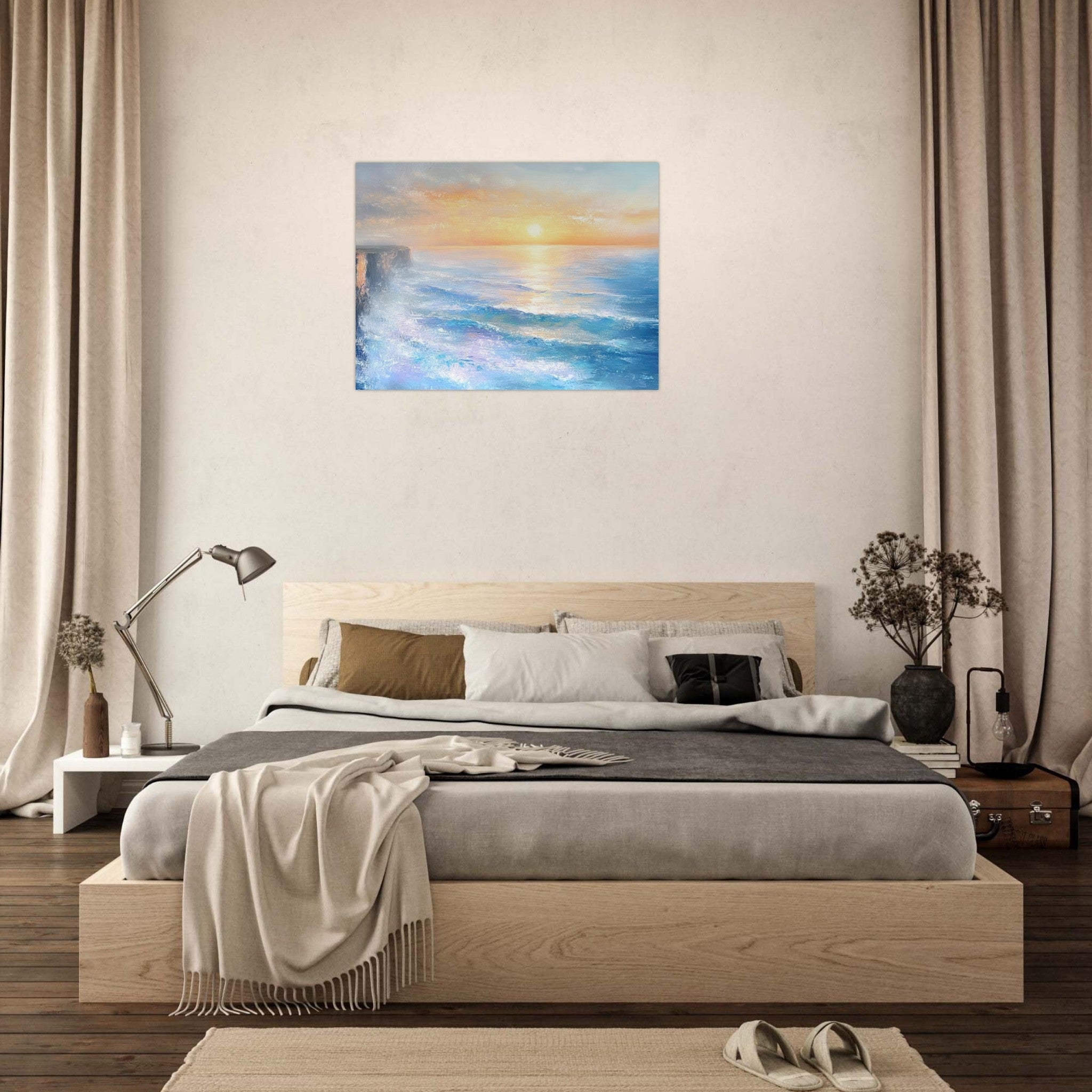 Fine Art Poster Landscape - Seaside Cliff at Sunrise A breathtaking Empress - Shop Ai Art WebShop - Digital Art online Store