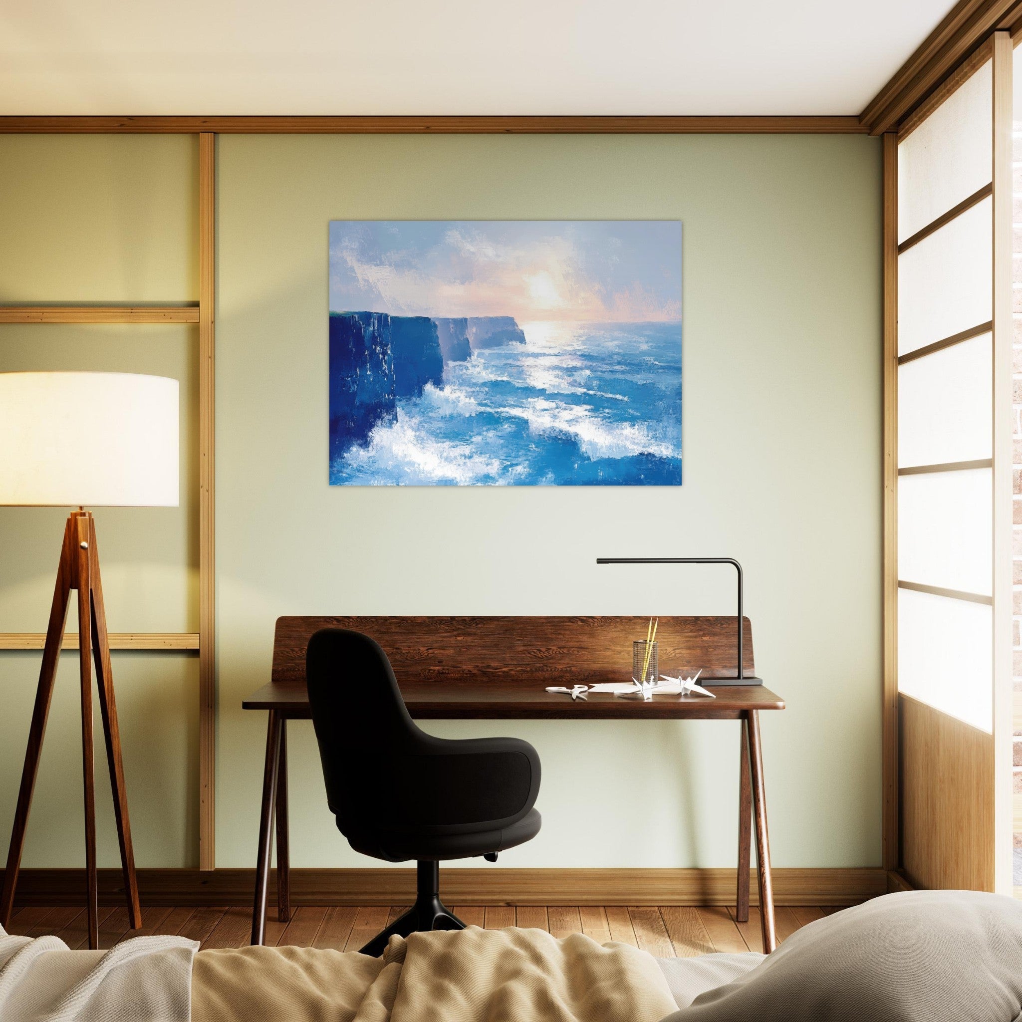 Fine Art Poster Landscape - Seaside Cliff at Sunrise A breathtaking Empress 2 - Shop Ai Art WebShop - Digital Art online Store