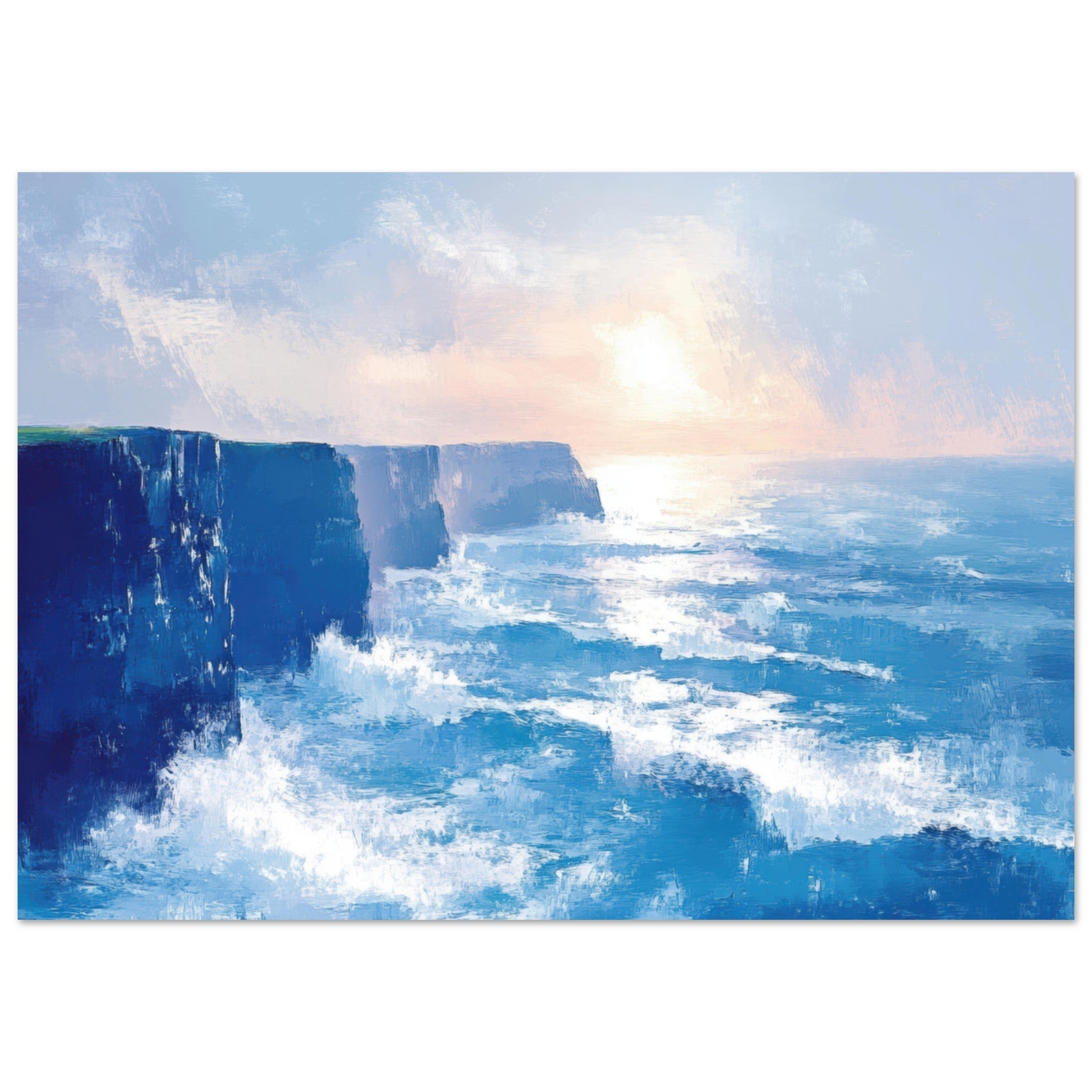 Fine Art Poster Landscape - Seaside Cliff at Sunrise A breathtaking Empress 2 - Shop Ai Art WebShop - Digital Art online Store
