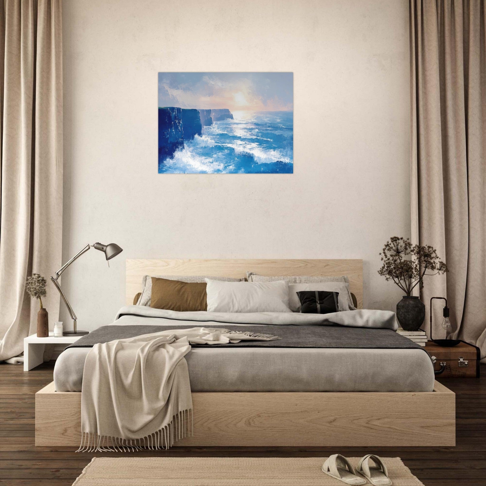Fine Art Poster Landscape - Seaside Cliff at Sunrise A breathtaking Empress 2 - Shop Ai Art WebShop - Digital Art online Store