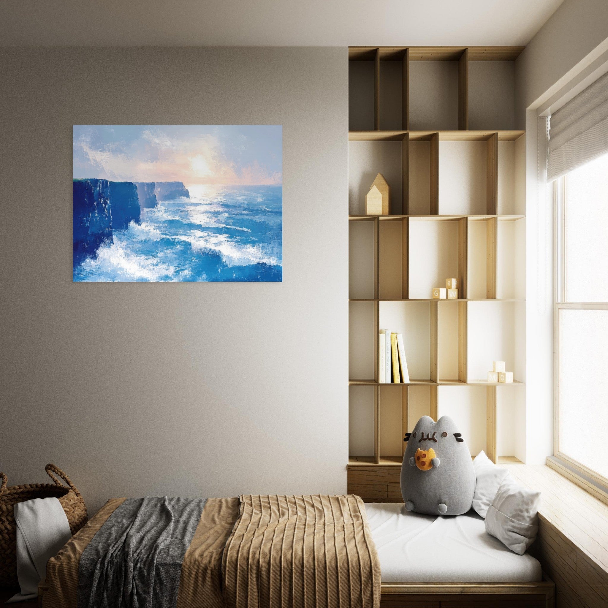 Fine Art Poster Landscape - Seaside Cliff at Sunrise A breathtaking Empress 2 - Shop Ai Art WebShop - Digital Art online Store