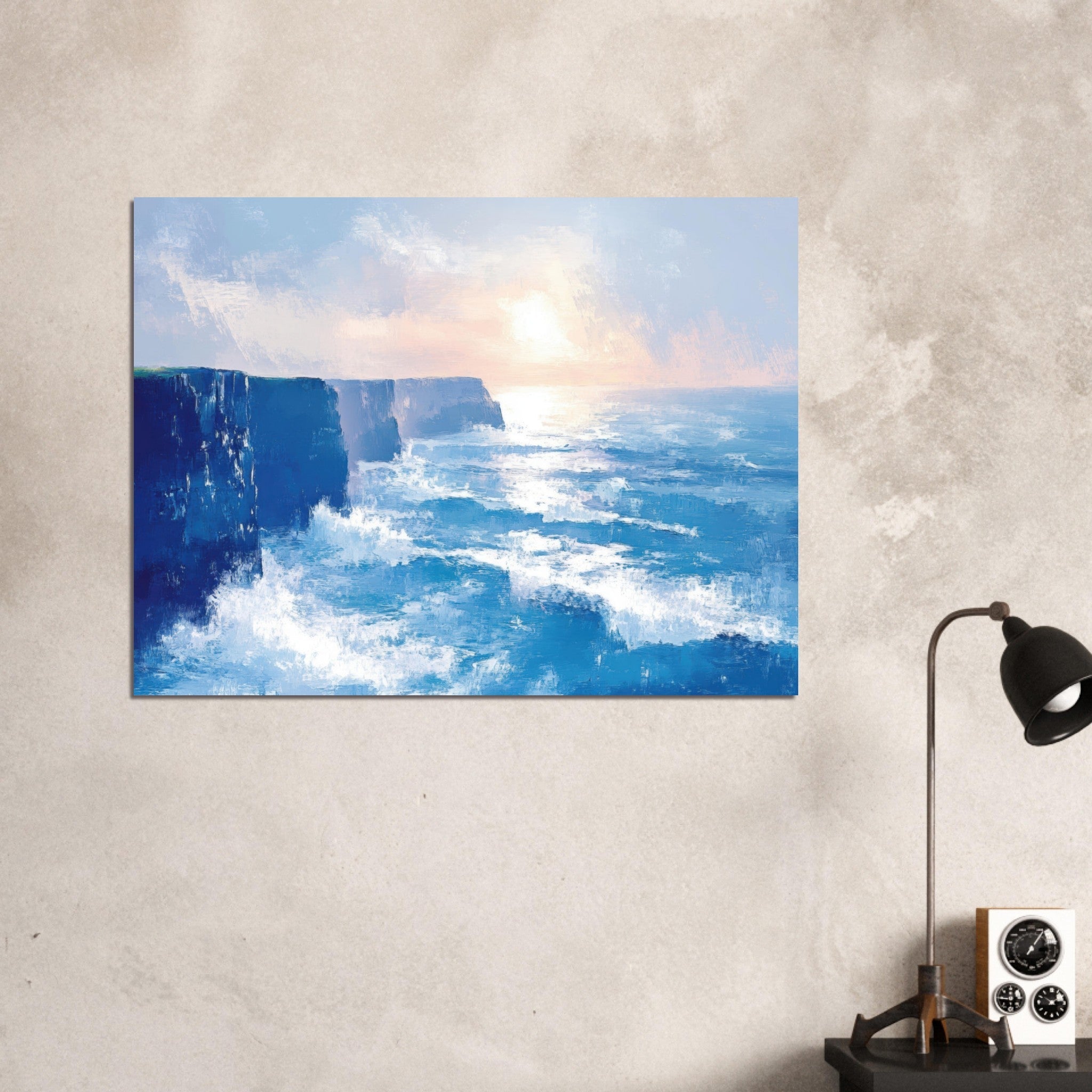 Fine Art Poster Landscape - Seaside Cliff at Sunrise A breathtaking Empress 2 - Shop Ai Art WebShop - Digital Art online Store