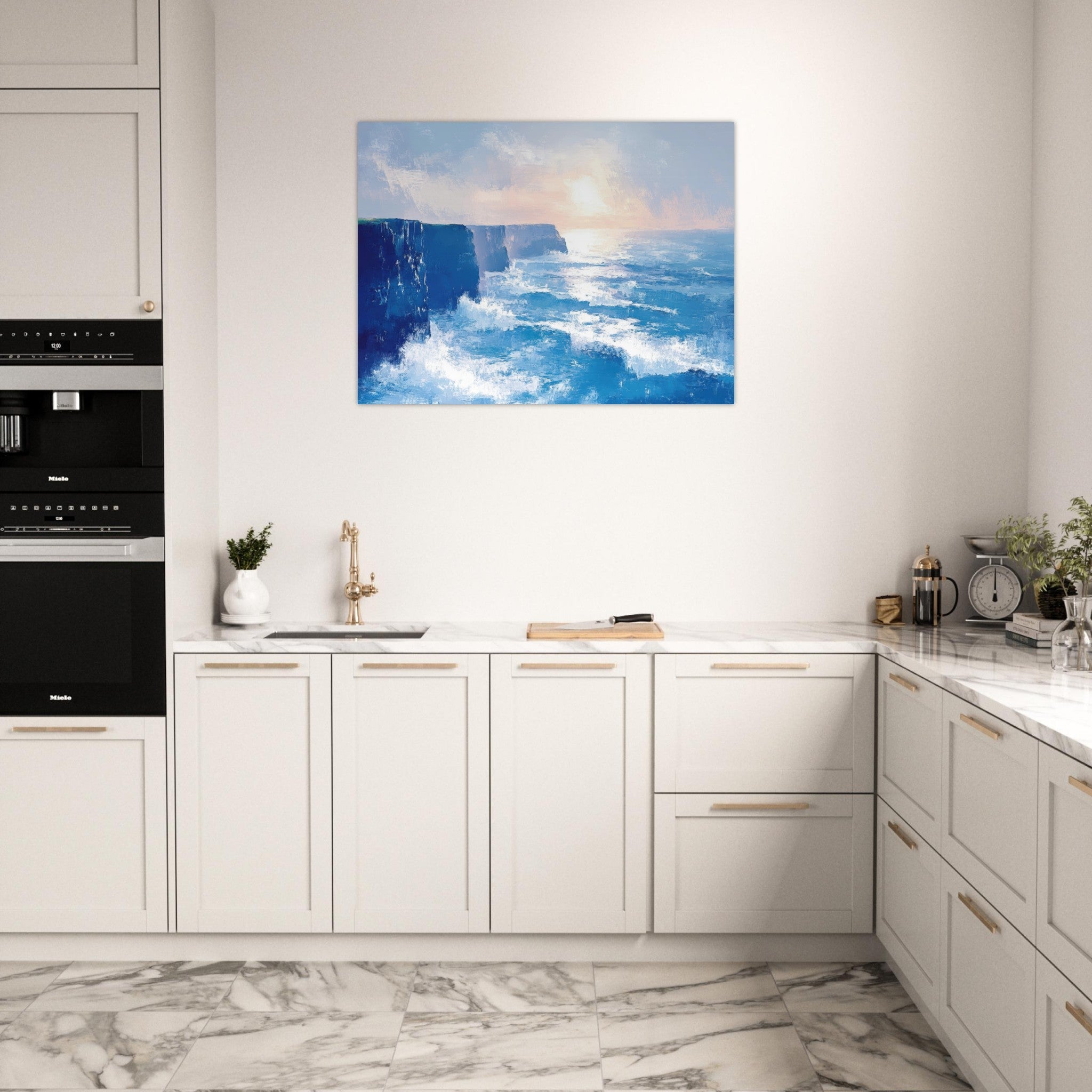Fine Art Poster Landscape - Seaside Cliff at Sunrise A breathtaking Empress 2 - Shop Ai Art WebShop - Digital Art online Store
