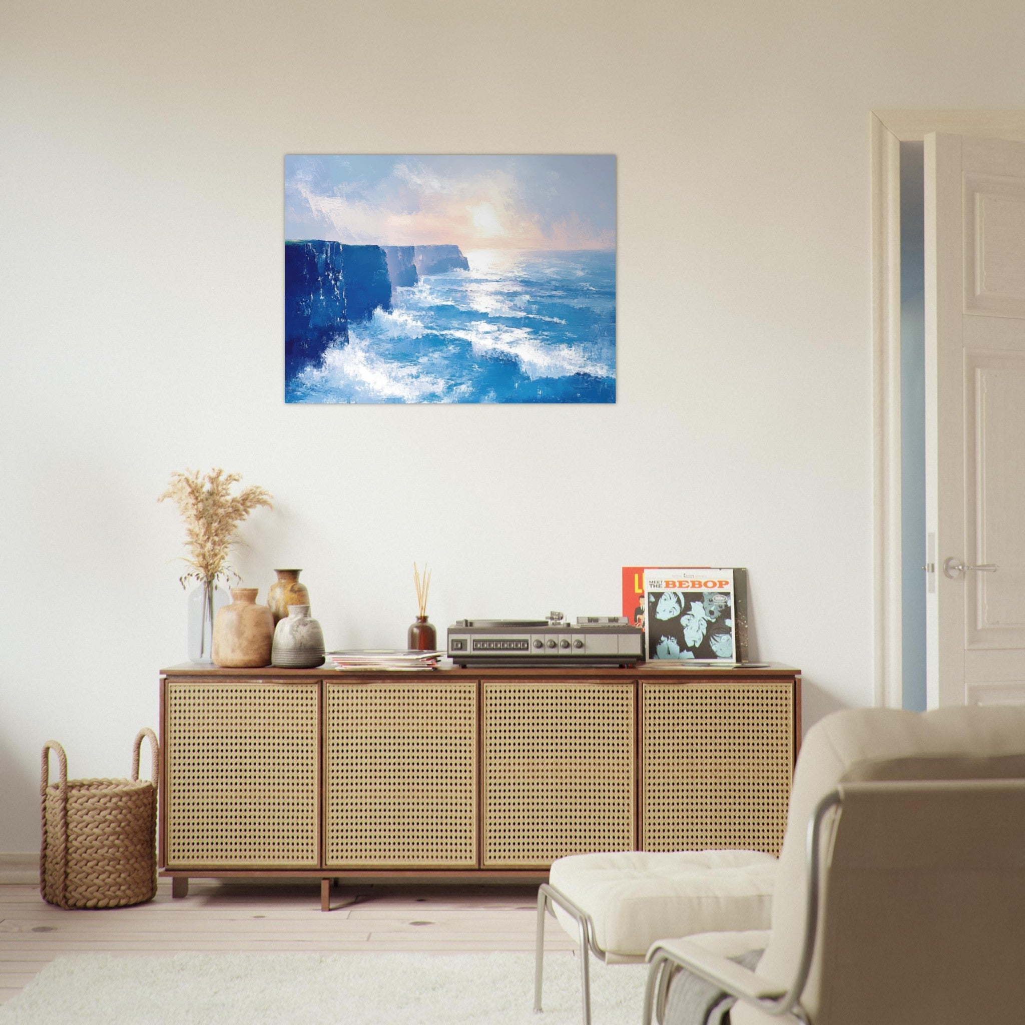 Fine Art Poster Landscape - Seaside Cliff at Sunrise A breathtaking Empress 2 - Shop Ai Art WebShop - Digital Art online Store