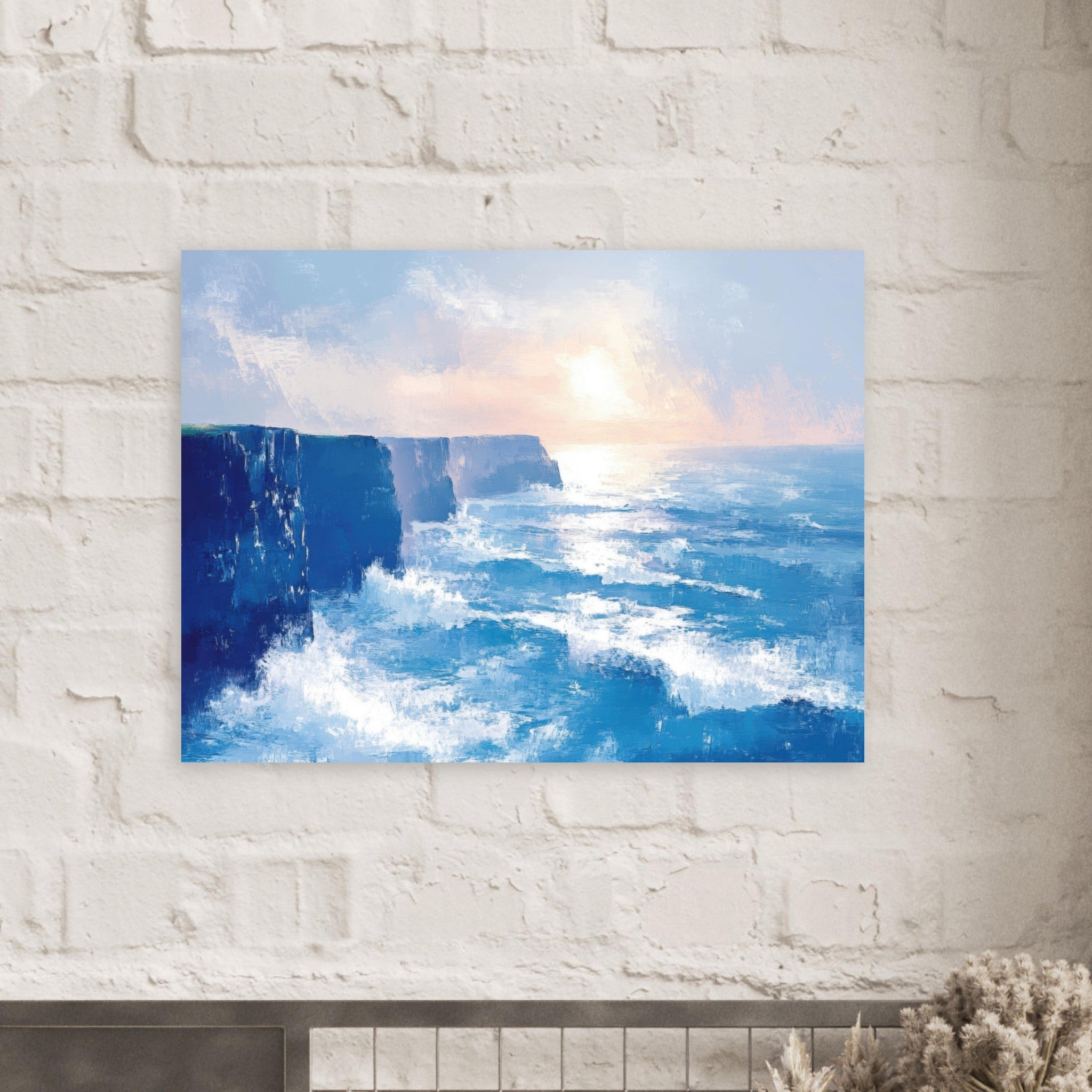 Fine Art Poster Landscape - Seaside Cliff at Sunrise A breathtaking Empress 2 - Shop Ai Art WebShop - Digital Art online Store