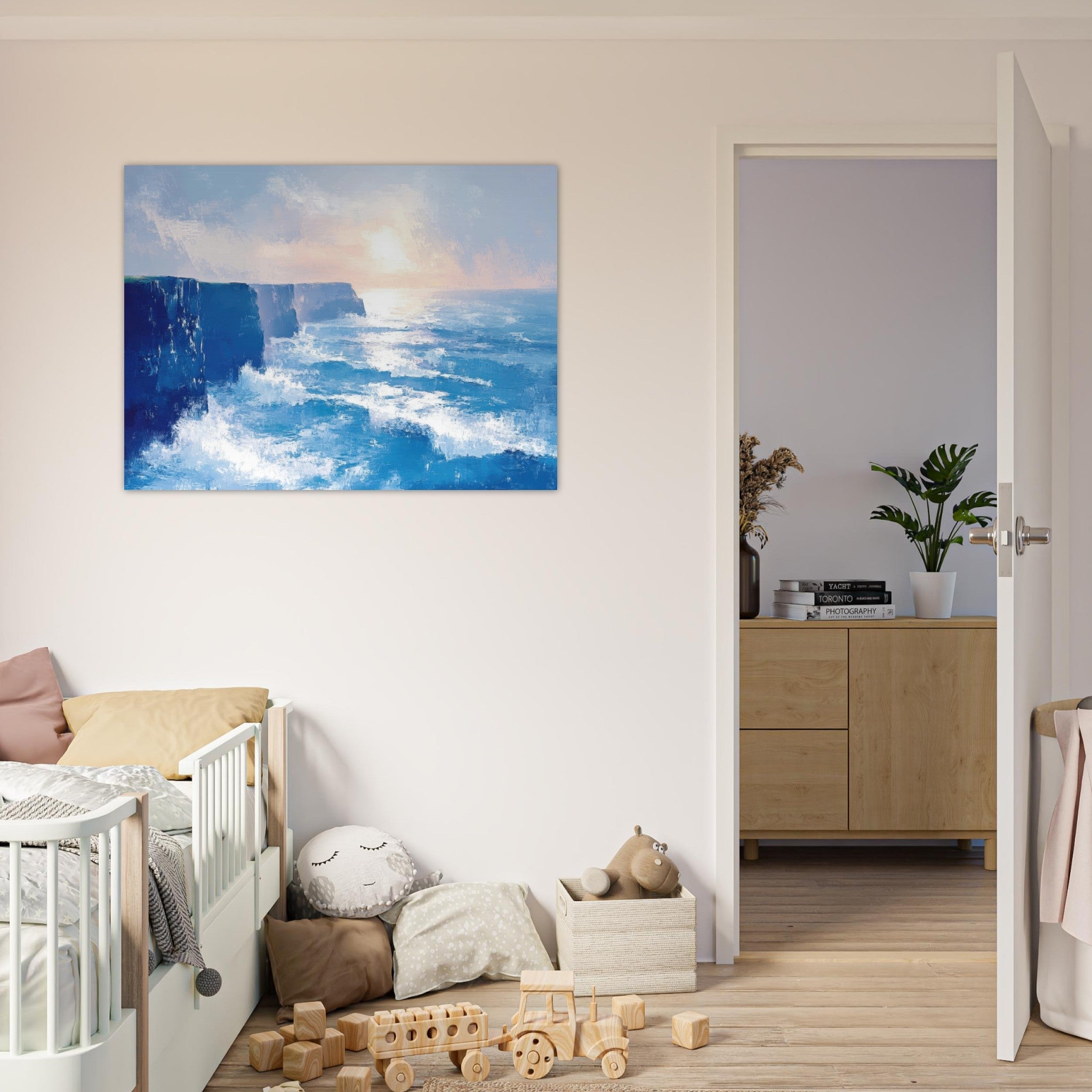 Fine Art Poster Landscape - Seaside Cliff at Sunrise A breathtaking Empress 2 - Shop Ai Art WebShop - Digital Art online Store