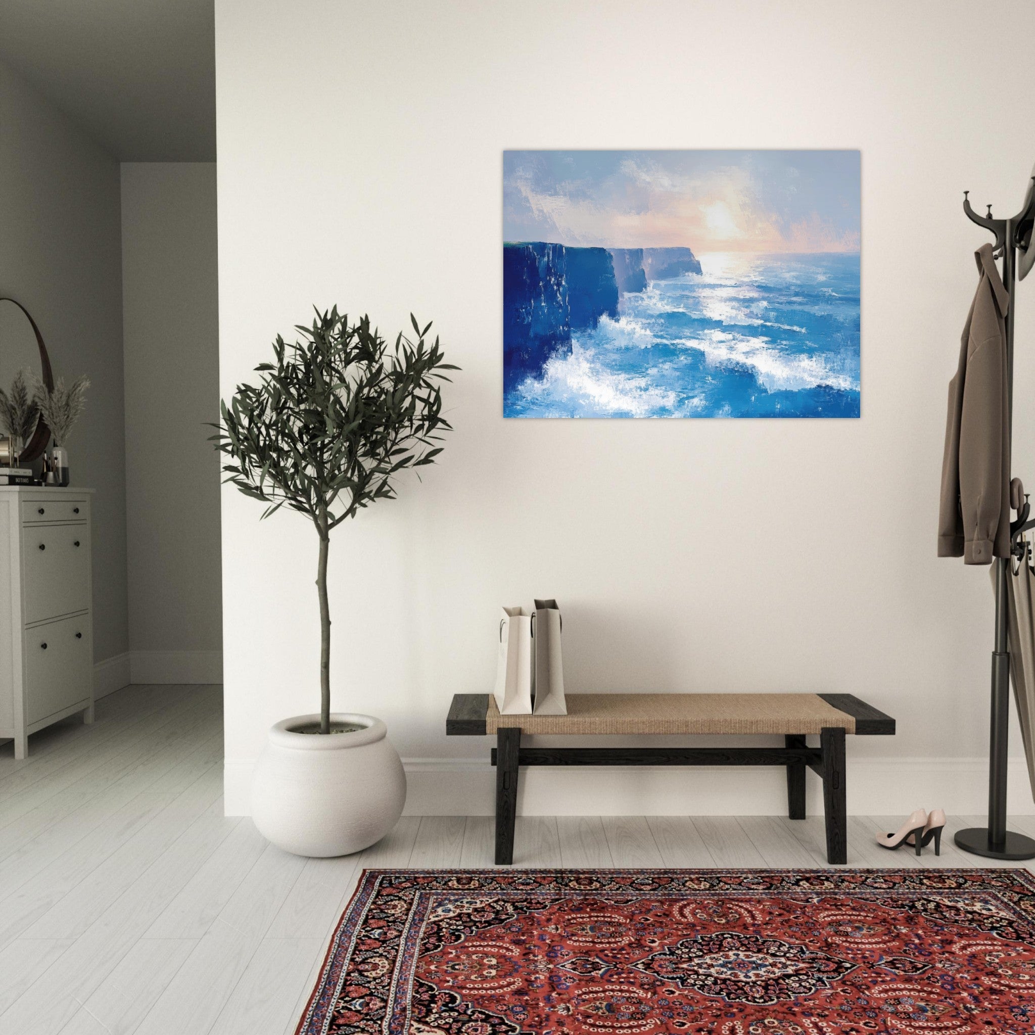 Fine Art Poster Landscape - Seaside Cliff at Sunrise A breathtaking Empress 2 - Shop Ai Art WebShop - Digital Art online Store