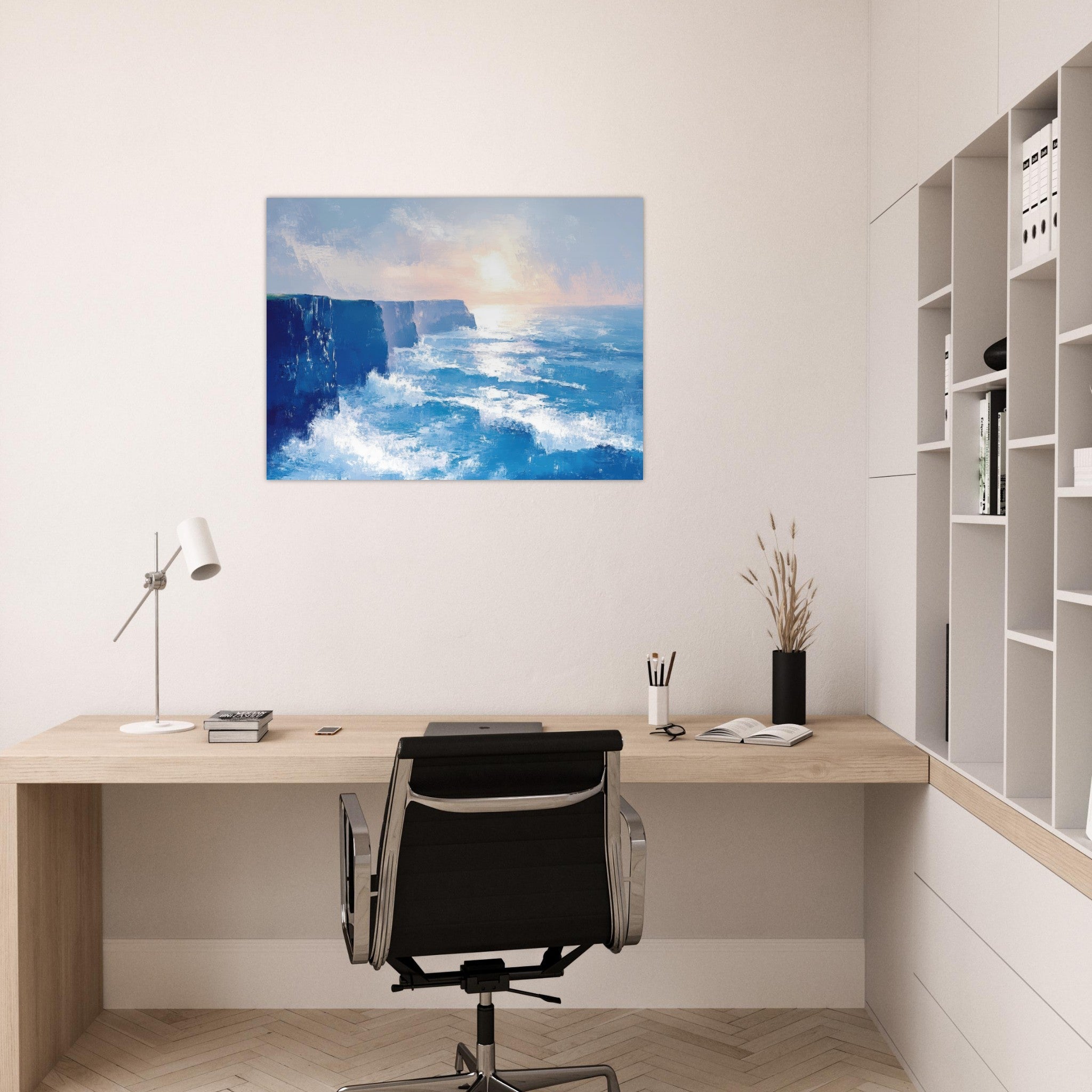 Fine Art Poster Landscape - Seaside Cliff at Sunrise A breathtaking Empress 2 - Shop Ai Art WebShop - Digital Art online Store