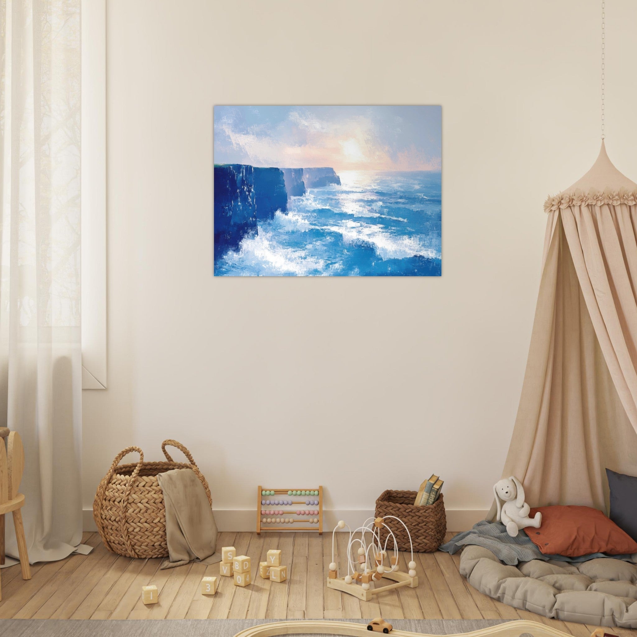 Fine Art Poster Landscape - Seaside Cliff at Sunrise A breathtaking Empress 2 - Shop Ai Art WebShop - Digital Art online Store