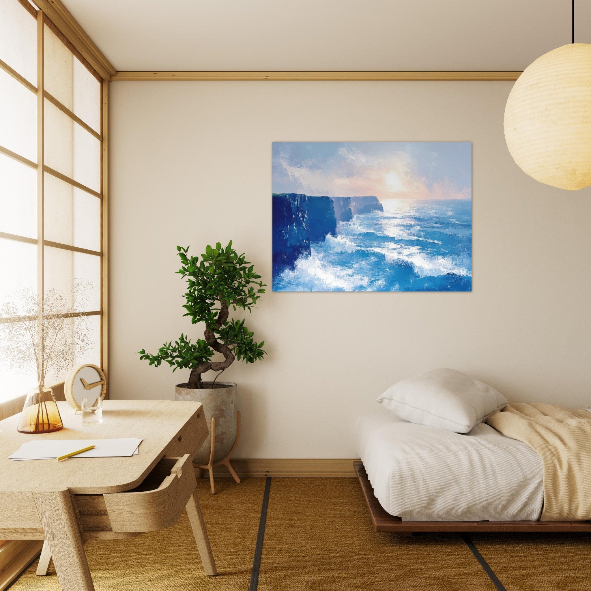 Fine Art Poster Landscape - Seaside Cliff at Sunrise A breathtaking Empress 2 - Shop Ai Art WebShop - Digital Art online Store