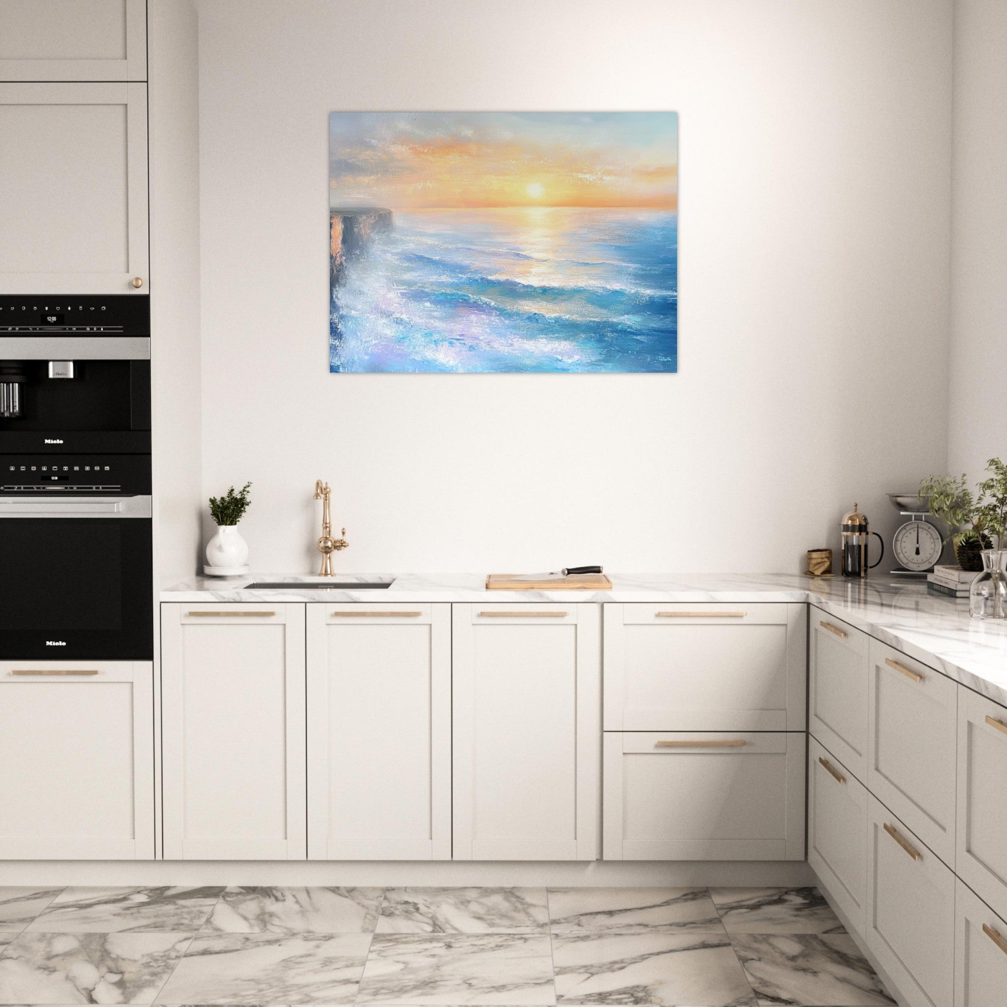 Fine Art Poster Landscape - Seaside Cliff at Sunrise A breathtaking Empress - Shop Ai Art WebShop - Digital Art online Store