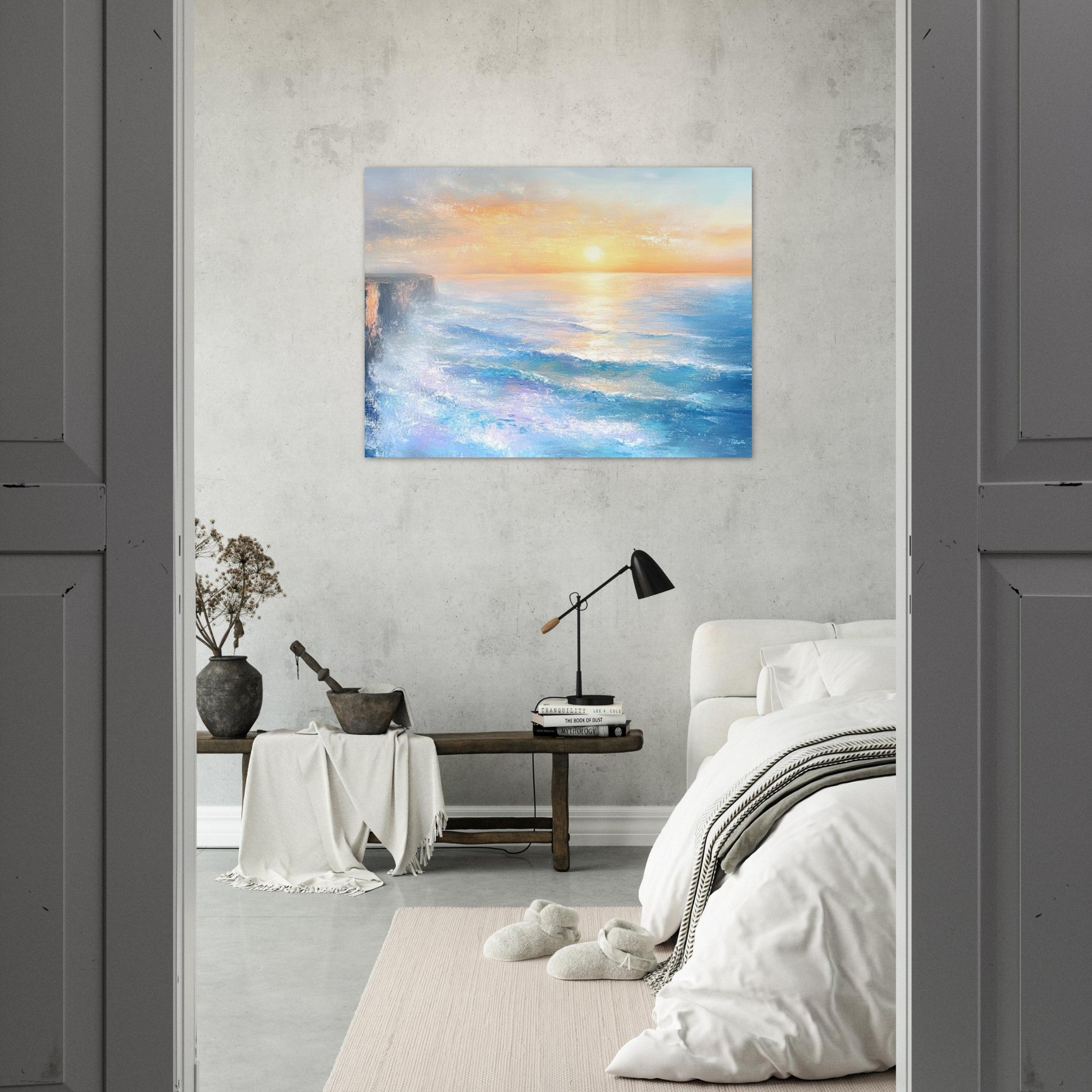 Fine Art Poster Landscape - Seaside Cliff at Sunrise A breathtaking Empress - Shop Ai Art WebShop - Digital Art online Store