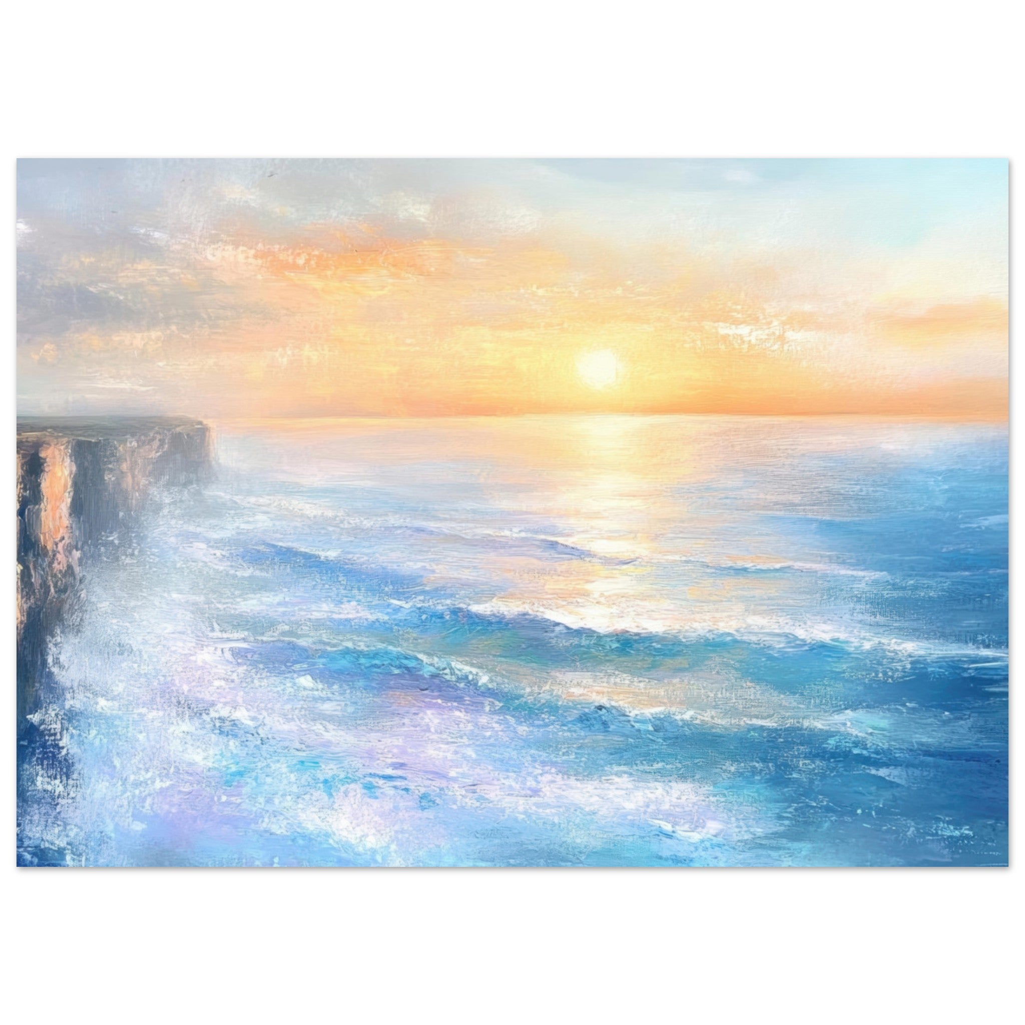 Fine Art Poster Landscape - Seaside Cliff at Sunrise A breathtaking Empress - Shop Ai Art WebShop - Digital Art online Store