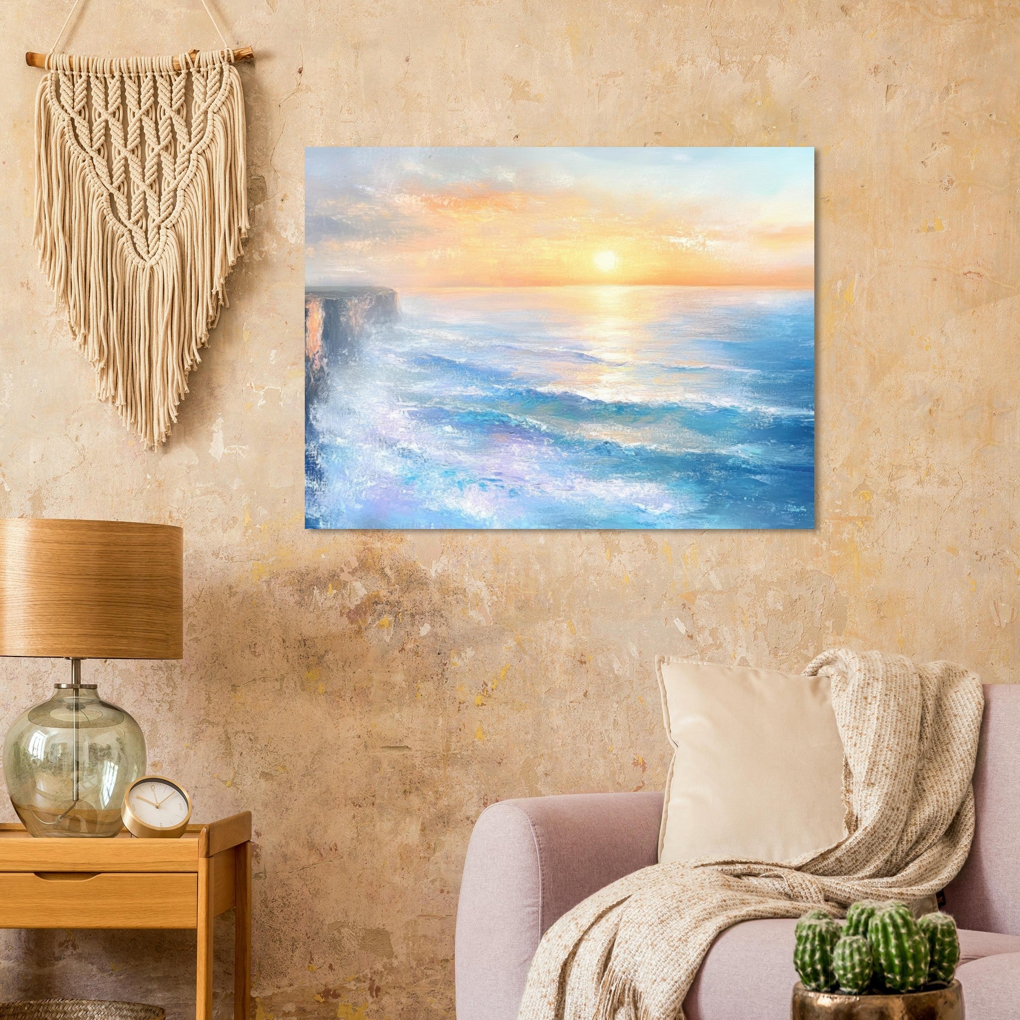 Fine Art Poster Landscape - Seaside Cliff at Sunrise A breathtaking Empress - Shop Ai Art WebShop - Digital Art online Store