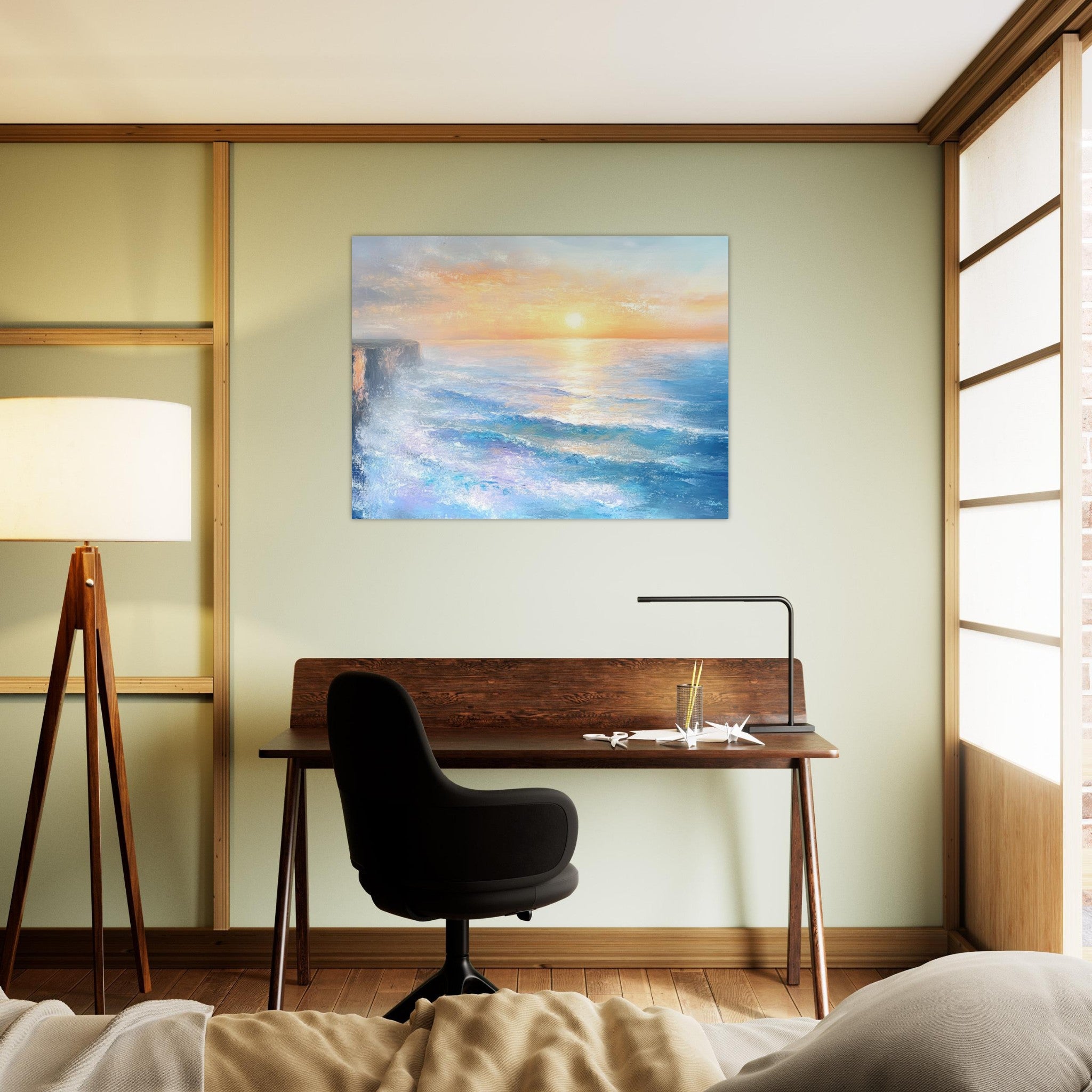 Fine Art Poster Landscape - Seaside Cliff at Sunrise A breathtaking Empress - Shop Ai Art WebShop - Digital Art online Store