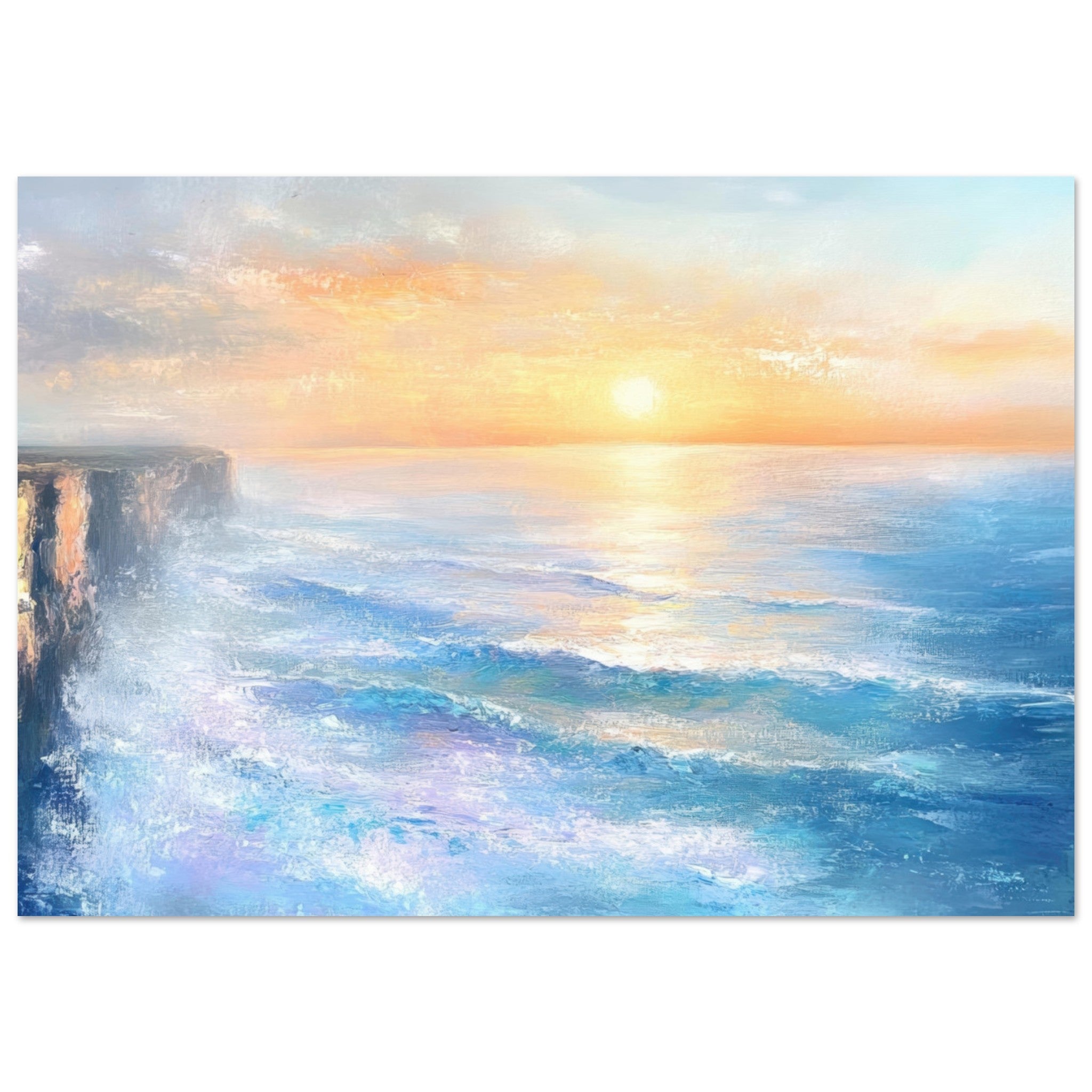Fine Art Poster Landscape - Seaside Cliff at Sunrise A breathtaking Empress - Shop Ai Art WebShop - Digital Art online Store