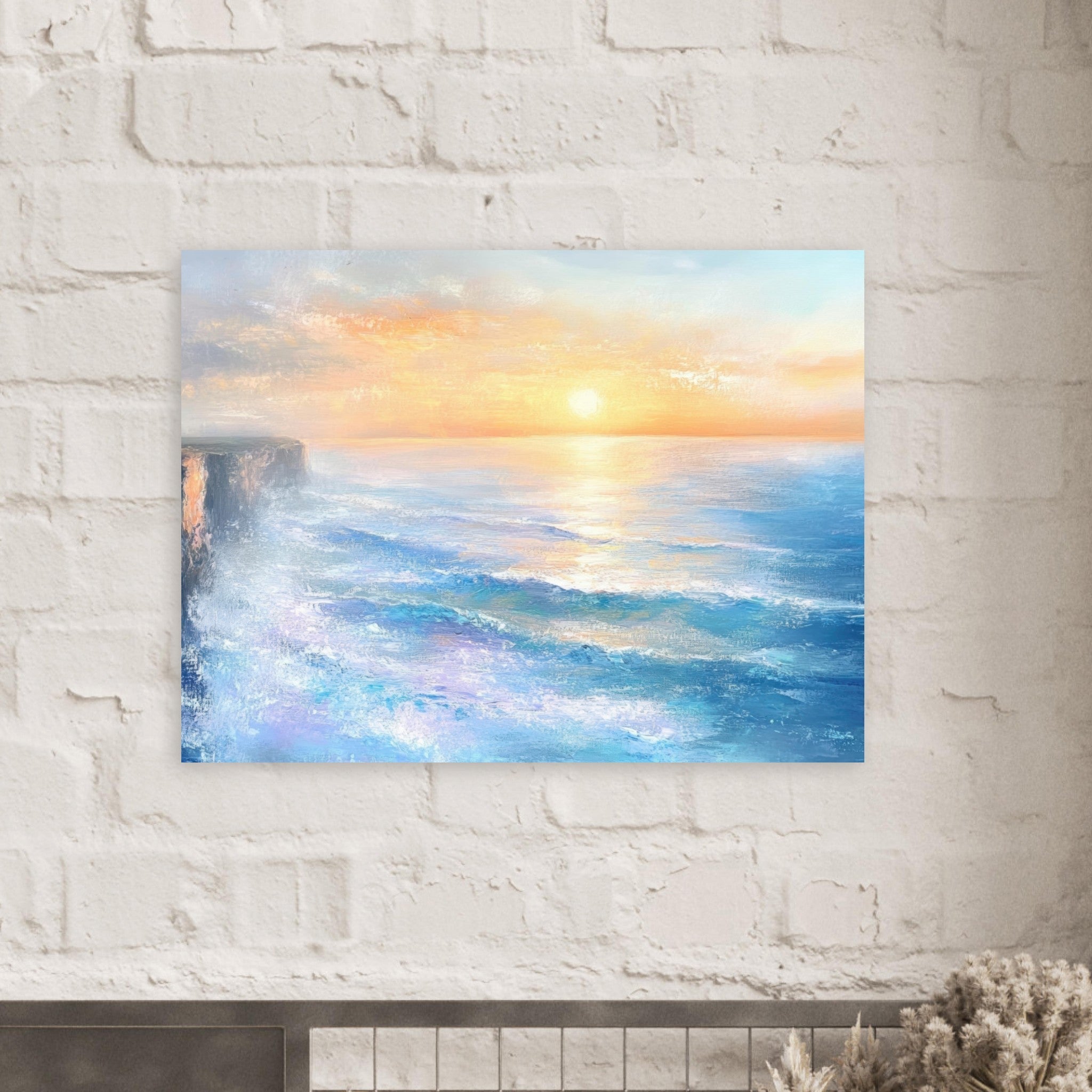 Fine Art Poster Landscape - Seaside Cliff at Sunrise A breathtaking Empress - Shop Ai Art WebShop - Digital Art online Store