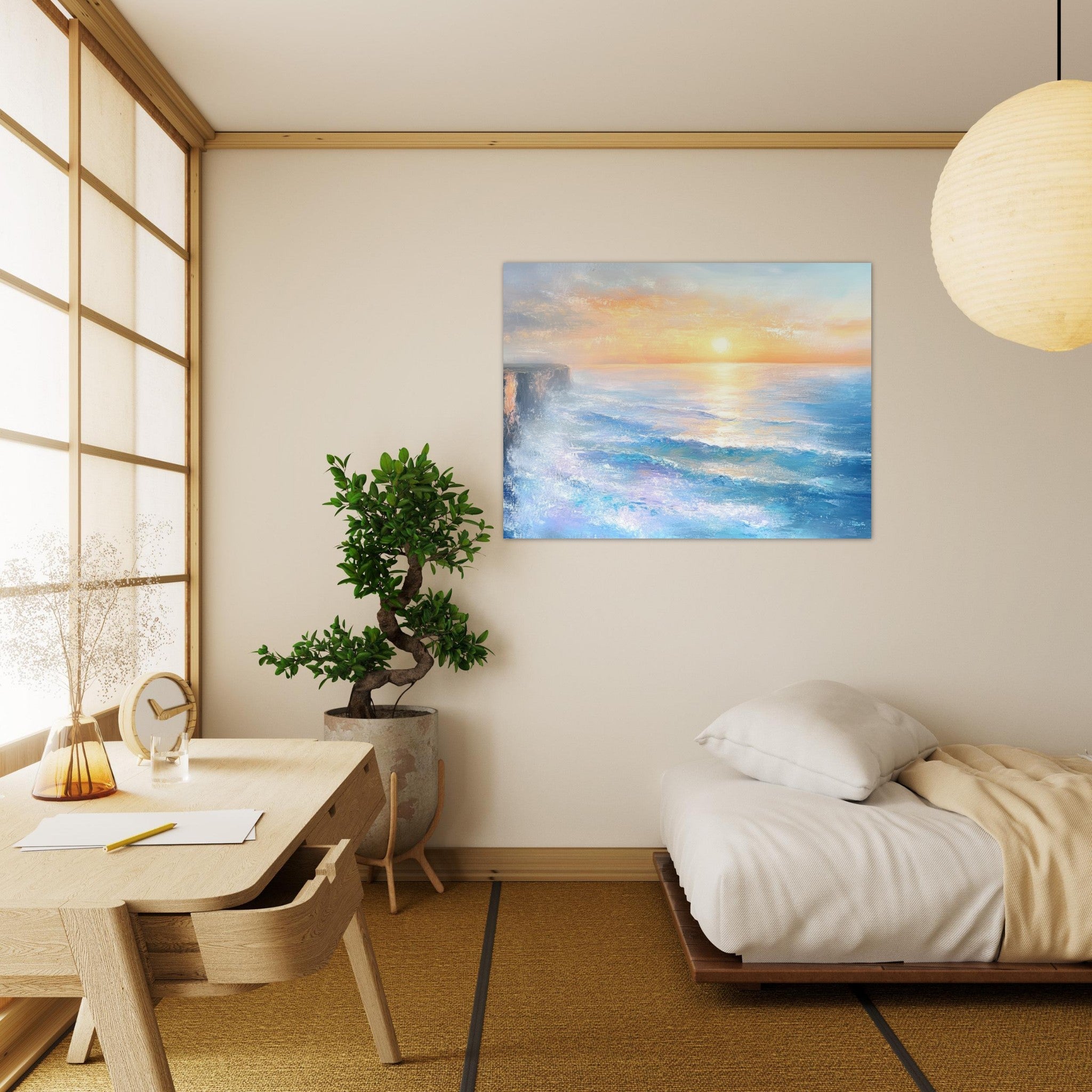 Fine Art Poster Landscape - Seaside Cliff at Sunrise A breathtaking Empress - Shop Ai Art WebShop - Digital Art online Store