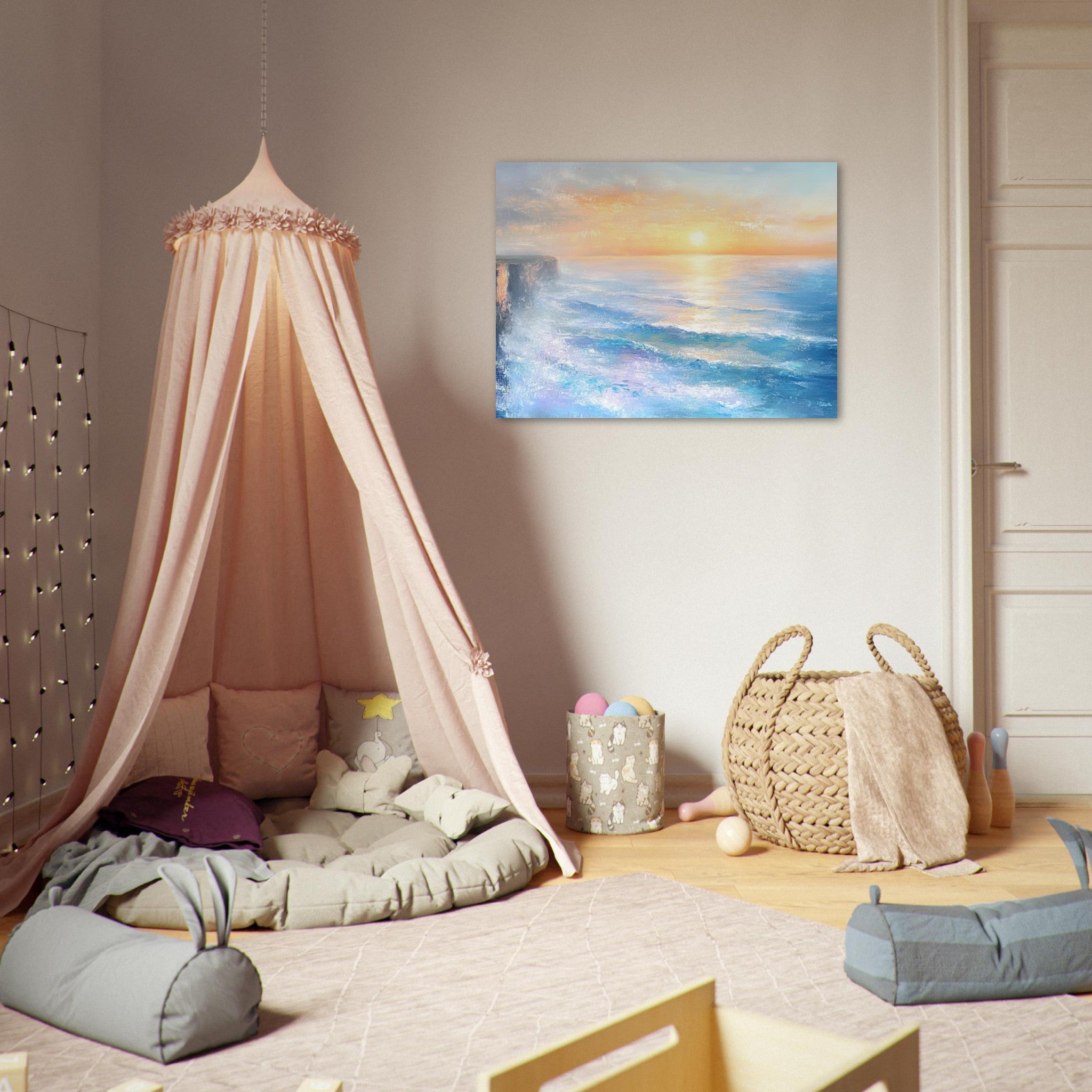 Fine Art Poster Landscape - Seaside Cliff at Sunrise A breathtaking Empress - Shop Ai Art WebShop - Digital Art online Store