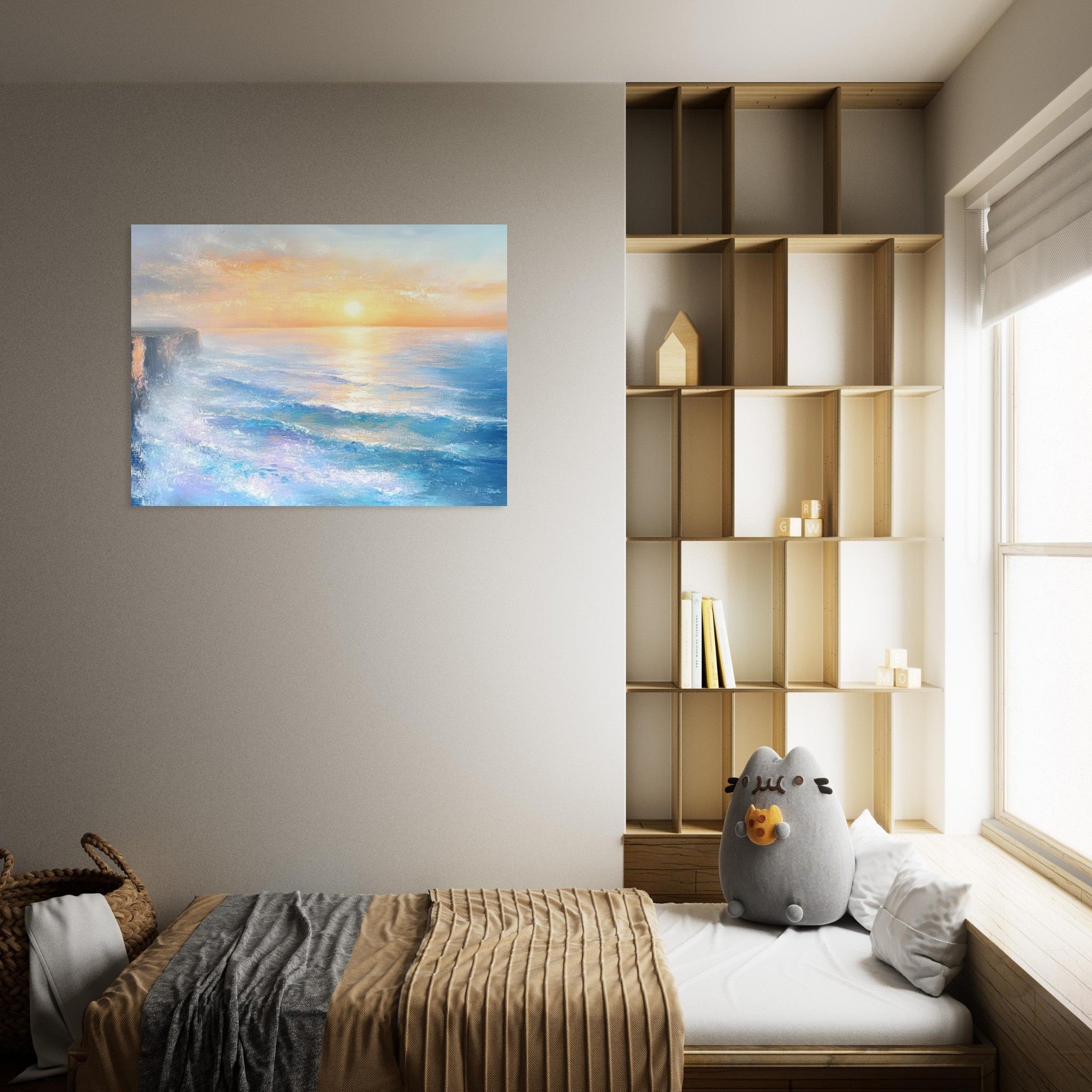 Fine Art Poster Landscape - Seaside Cliff at Sunrise A breathtaking Empress - Shop Ai Art WebShop - Digital Art online Store