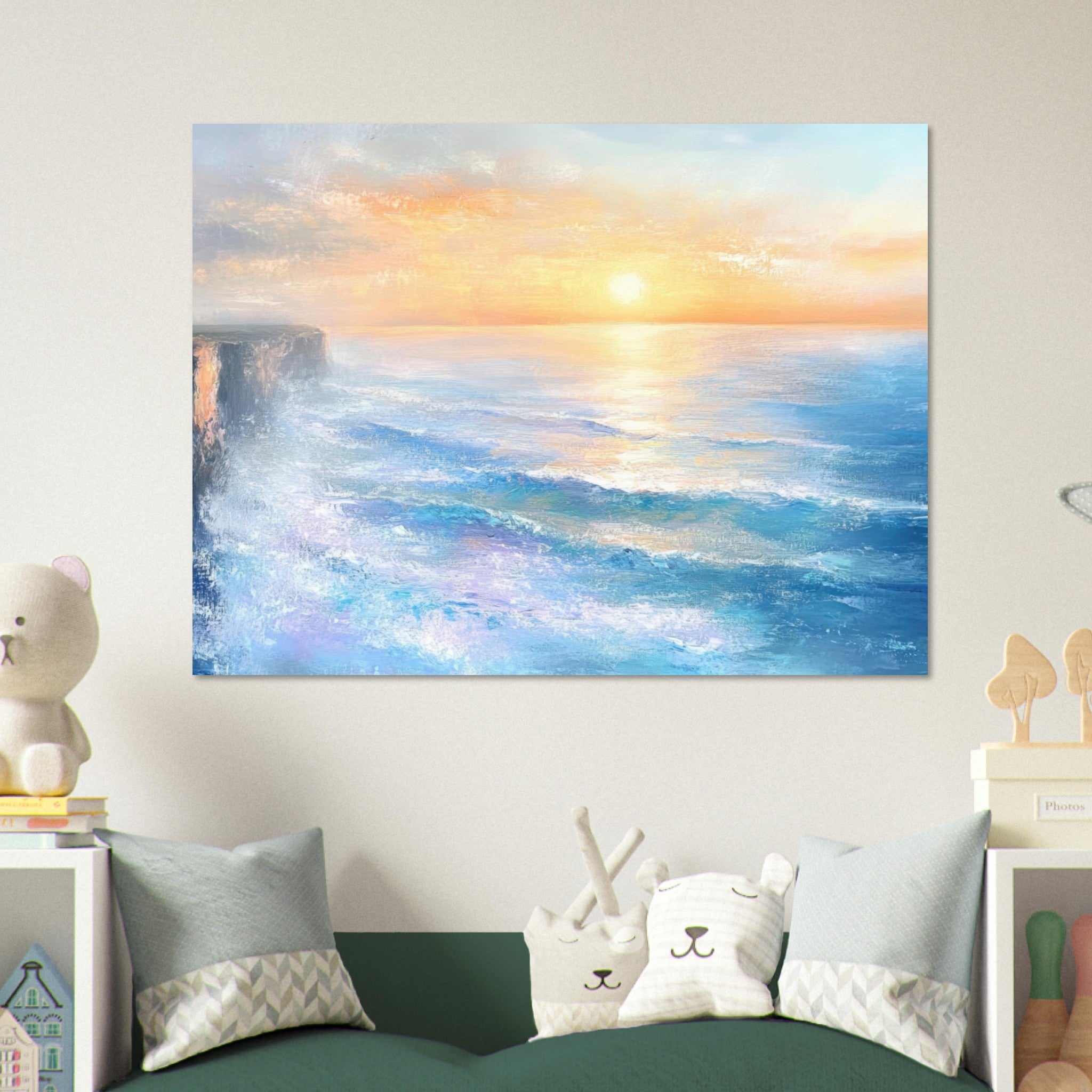 Fine Art Poster Landscape - Seaside Cliff at Sunrise A breathtaking Empress - Shop Ai Art WebShop - Digital Art online Store
