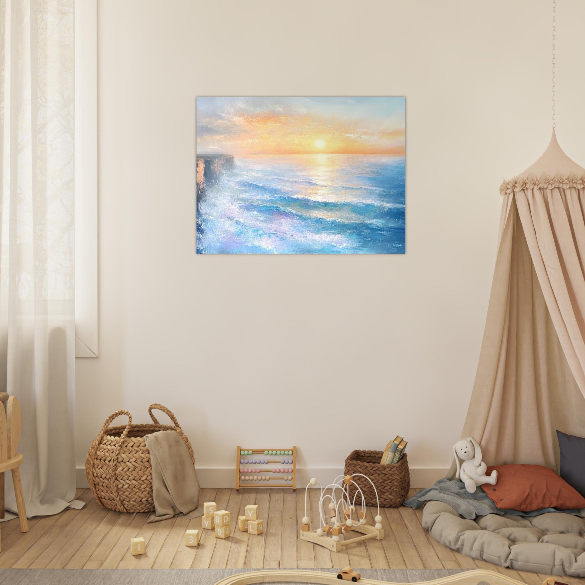 Fine Art Poster Landscape - Seaside Cliff at Sunrise A breathtaking Empress - Shop Ai Art WebShop - Digital Art online Store