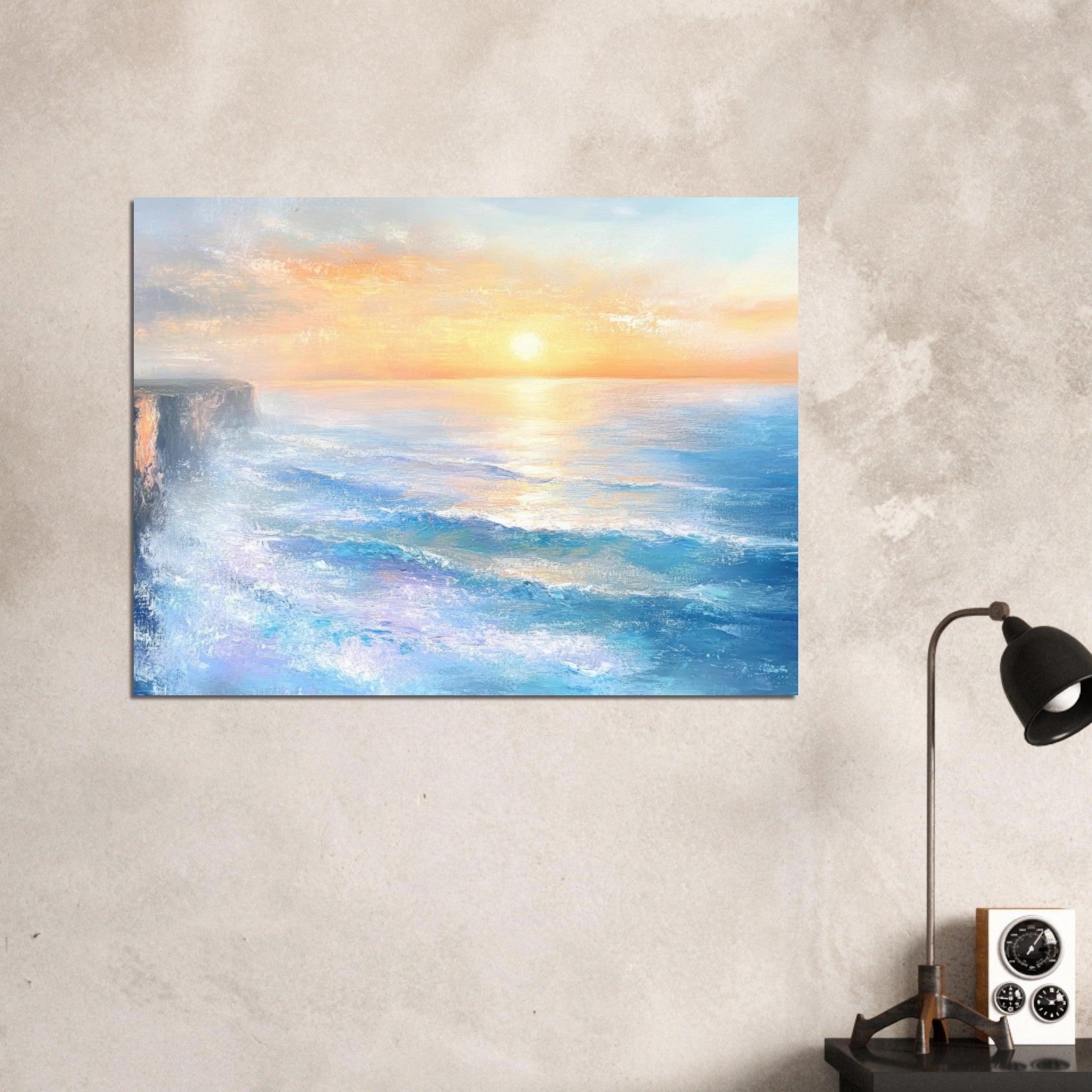 Fine Art Poster Landscape - Seaside Cliff at Sunrise A breathtaking Empress - Shop Ai Art WebShop - Digital Art online Store